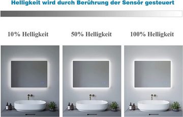 AQUABATOS LED-Lichtspiegel Badspiegel antibeschlag Badezimmerspiegel mit Beleuchtung Led Spiegel, Touch 80x60cm Kaltweiß Neutralweiß Warmweiß Ecken abgerundet