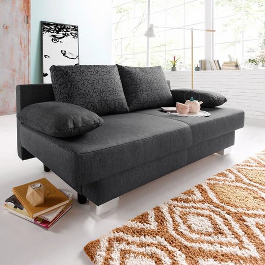 INOSIGN Schlafsofa, inklusive Bettkasten, Inklusive loser Zier und