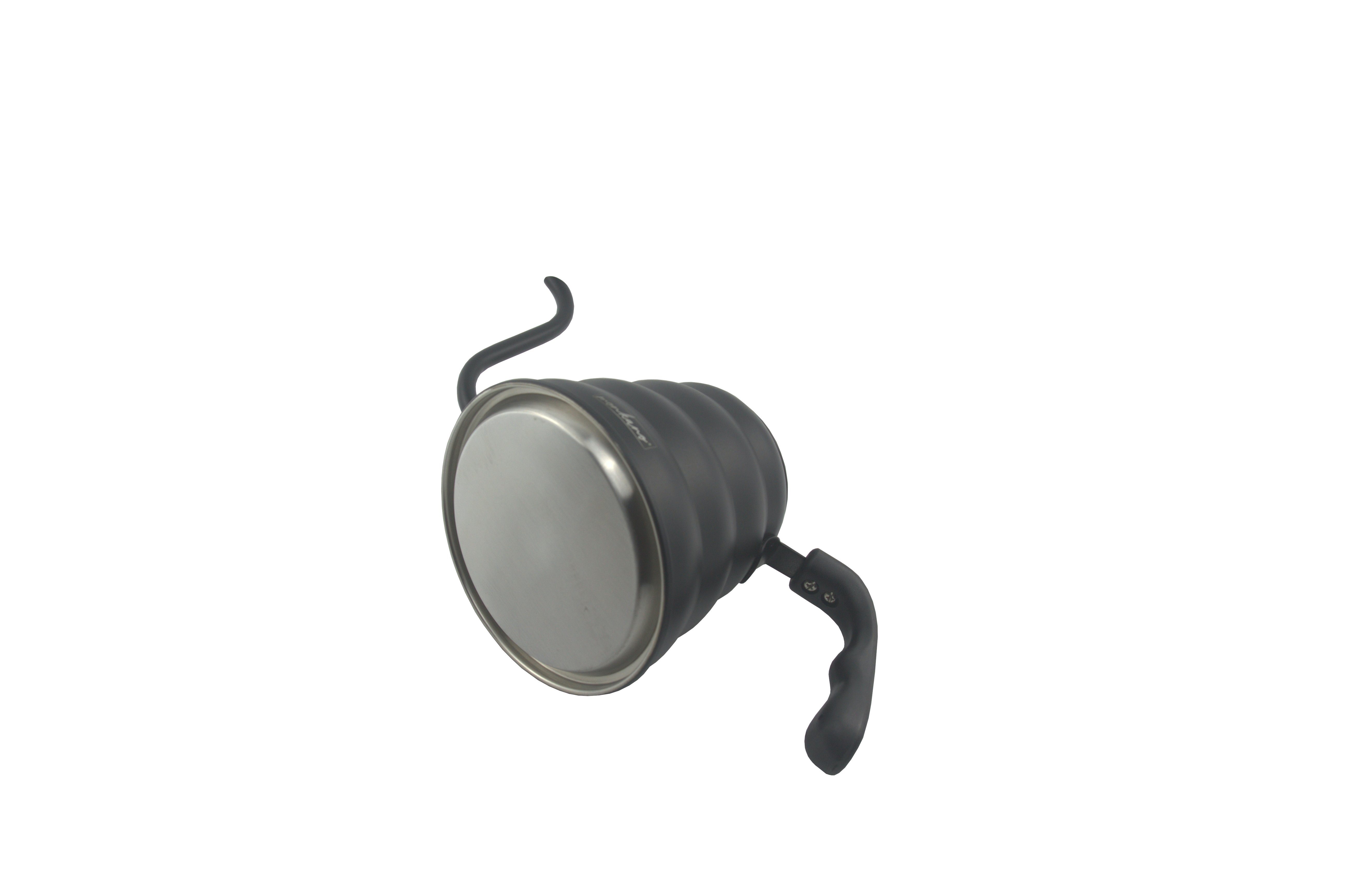 Schwanenhalskessel schwarz mit monkano Wasserkessel Edelstahl, Thermometer Genua, Induktion,