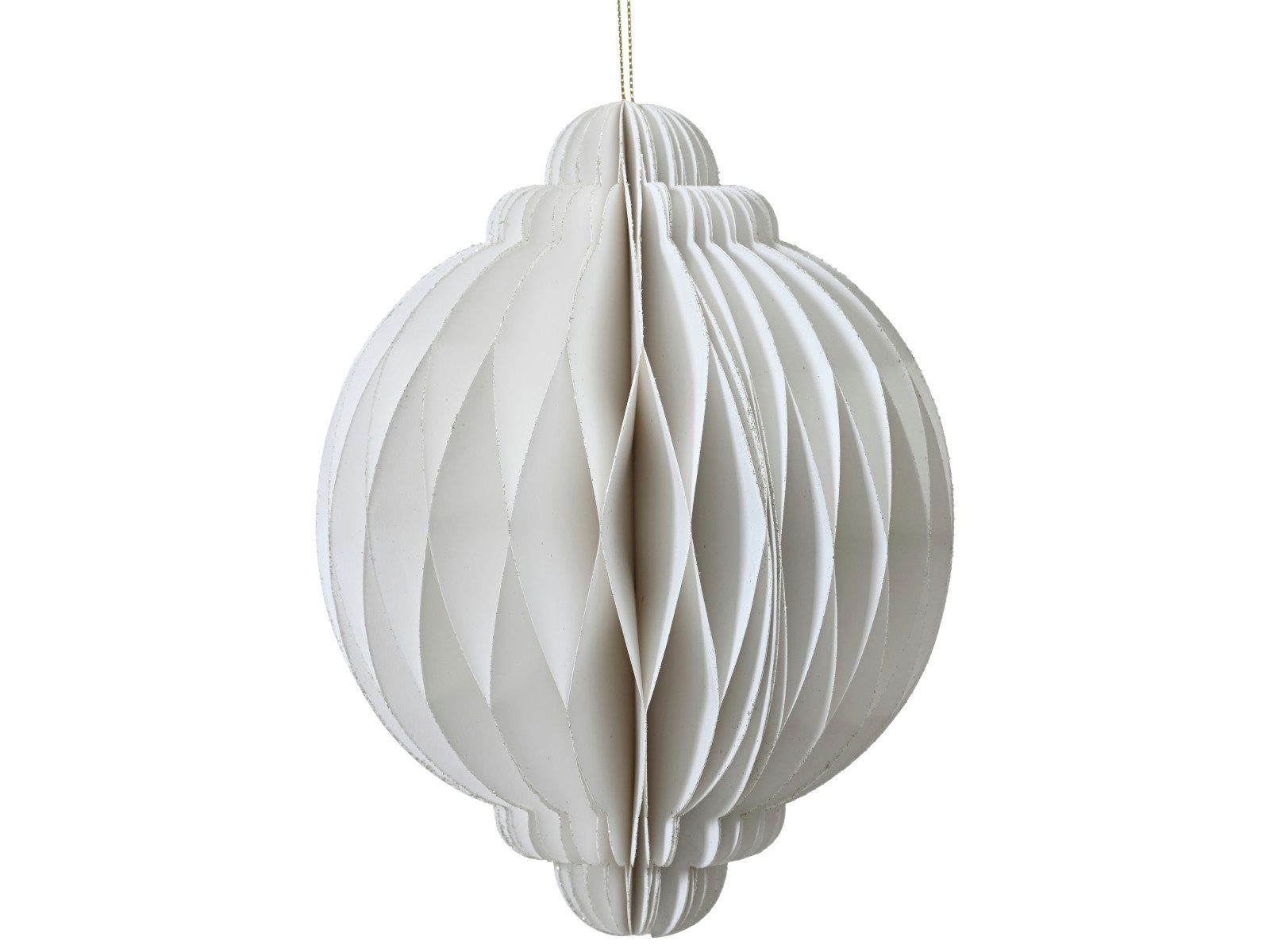 Decoris season decorations Dekofigur Zwiebel Papier weiß 15cm