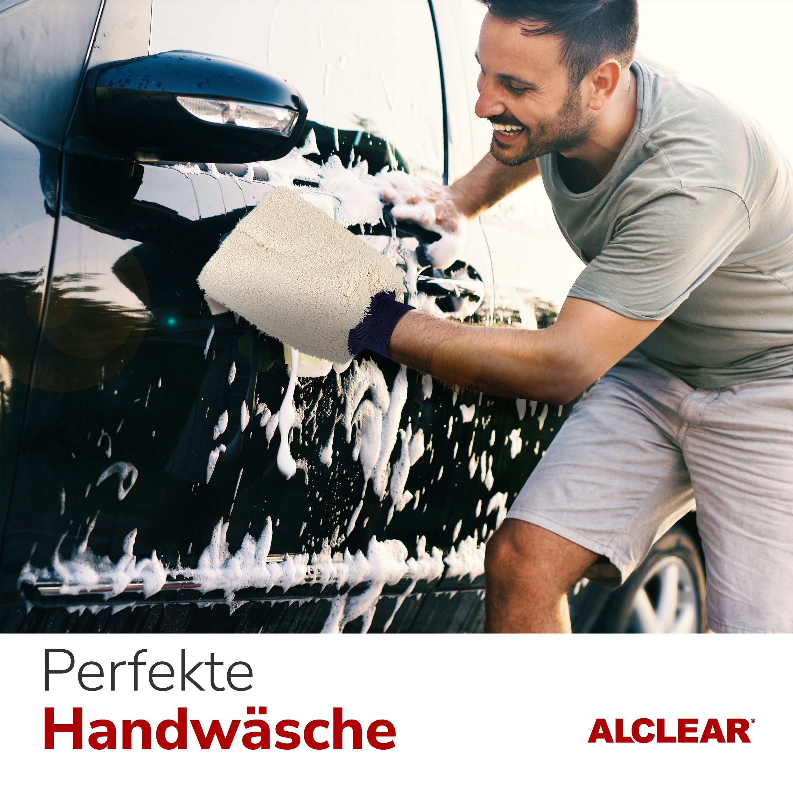 ALCLEAR 950013WH Ultraweicher Mikrofaser Auto Waschhandschuh, saugstark Mikrofasertuch (80% Polyester, 20% Nylon) – Bild 3 von 5