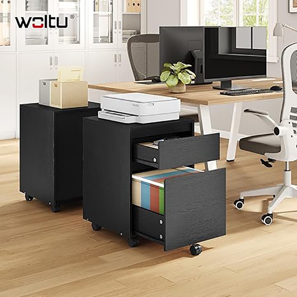Woltu Rollcontainer, mit 2 Schubladen, Büroschrank auf Rollen, 40x57x40 cm günstig online kaufen