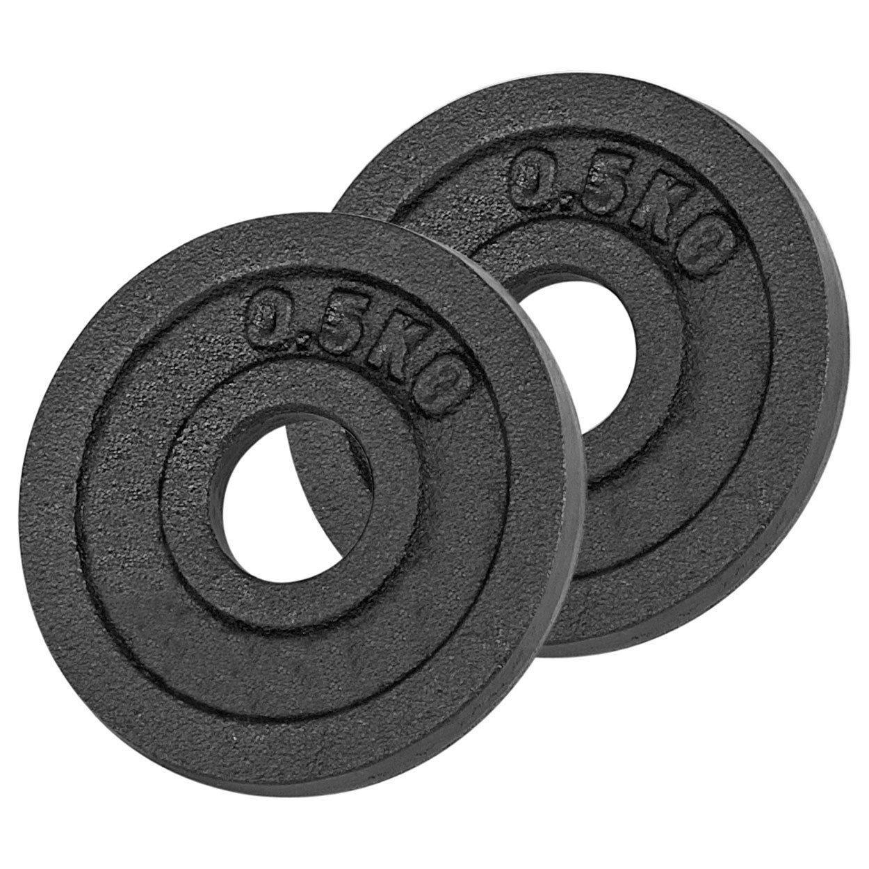 Sport-Tec Hantelscheibe Hantelscheibe aus Gußeisen, Bohrung ø 3 cm, 0,5 kg