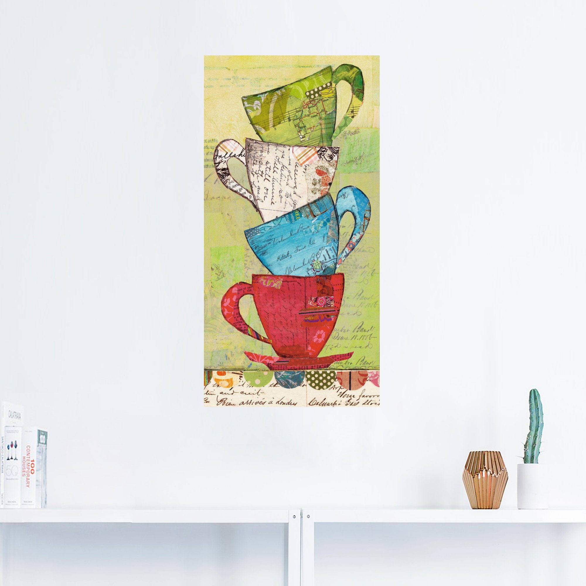 Artland Wandbild Komm zum & Poster Größen Leinwandbild, oder (1 als versch. Tee, St), in Wandaufkleber Geschirr Besteck