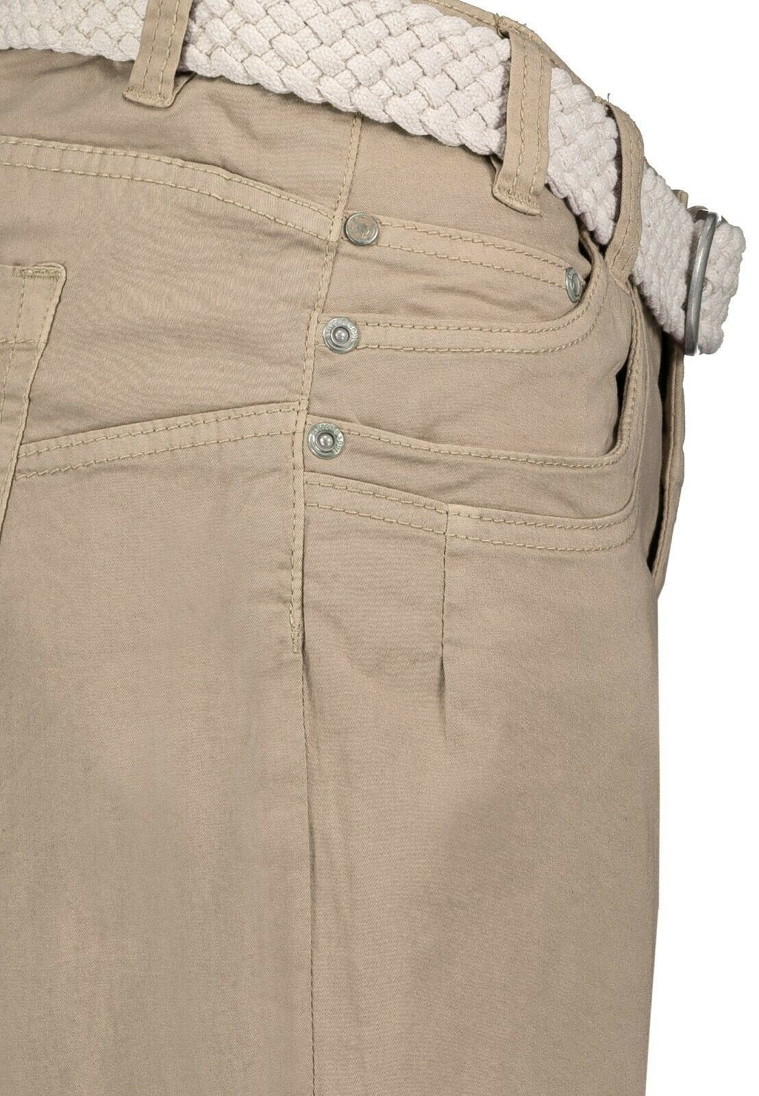 Stitch & Soul Bermudas Damen Short Bermuda kurze Hose Sommer Chino Stoff Hose mit Gürtel – Bild 3 von 5