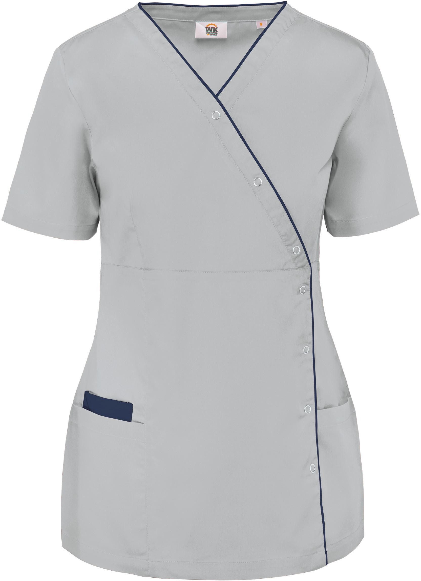 WK. Designed To Work Kittelschürze Damenkittel aus Baumwollpolyester mit Druckknöpfen