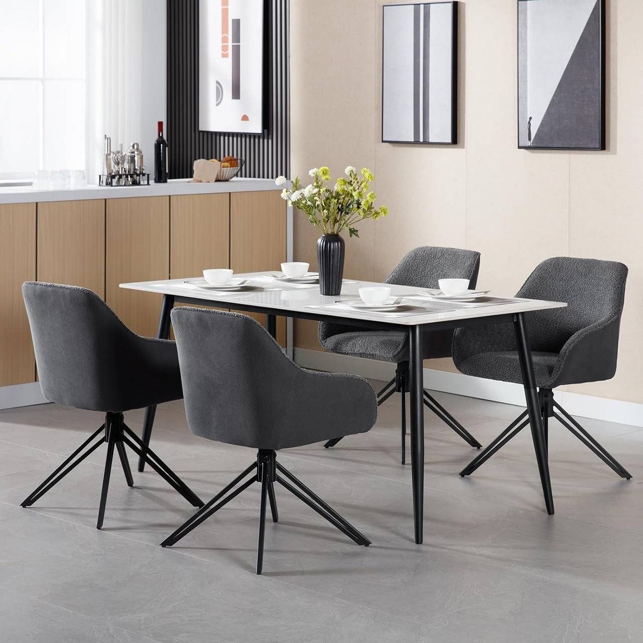 Woltu Esszimmerstuhl (Set, 4 St), drehbar mit Armlehnen Küchenstuhl Polster günstig online kaufen