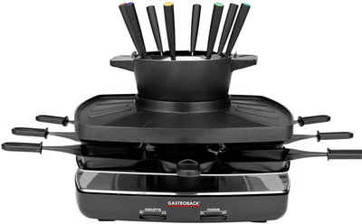 Gastroback Raclette und Fondue-Set 42567 Family and Friends, 8 Raclettepfännchen, 1200 W