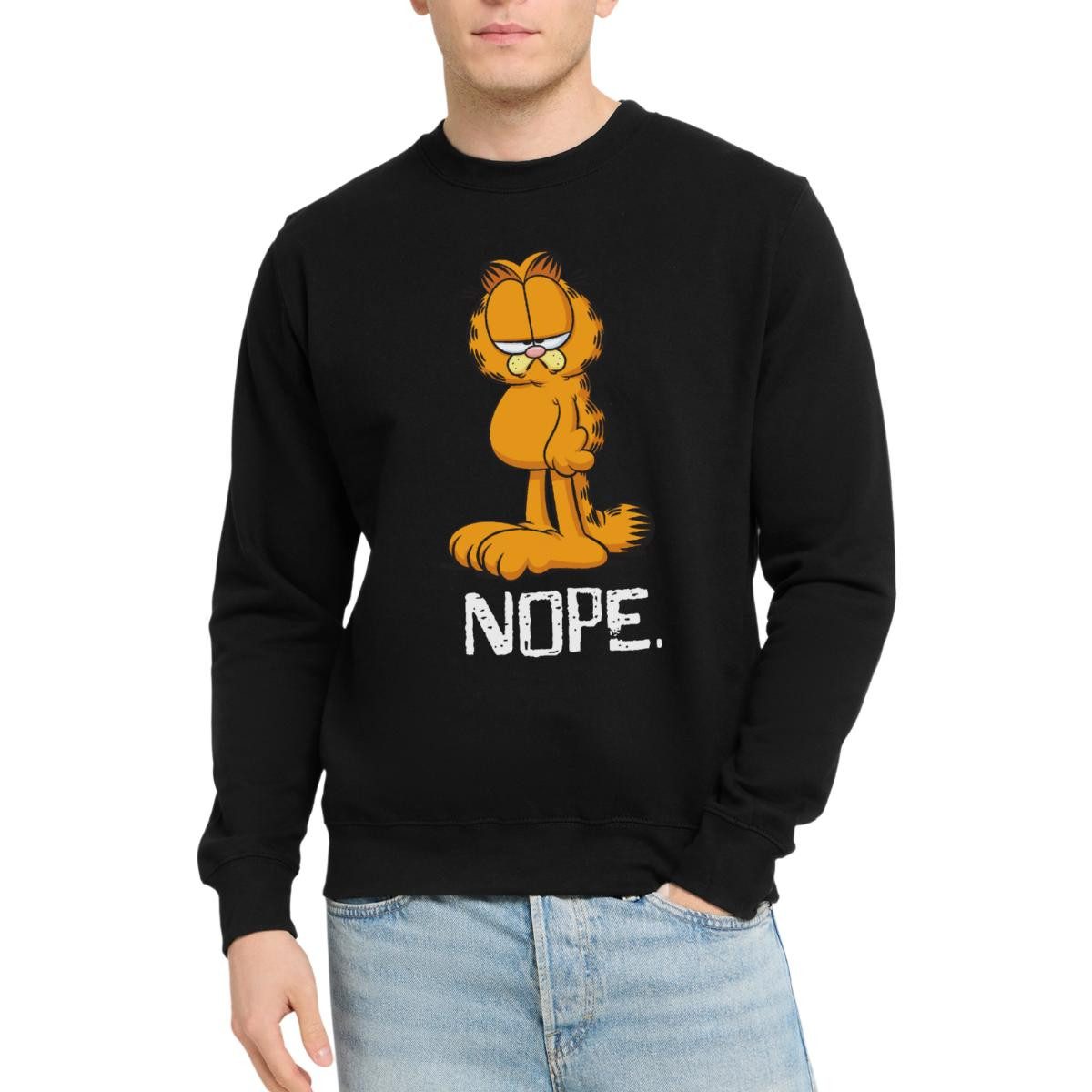 Spreadshirt Sweatshirt Garfield Nope Nein Nö Kein Bock Lustig Unisex Pullover (1-tlg)