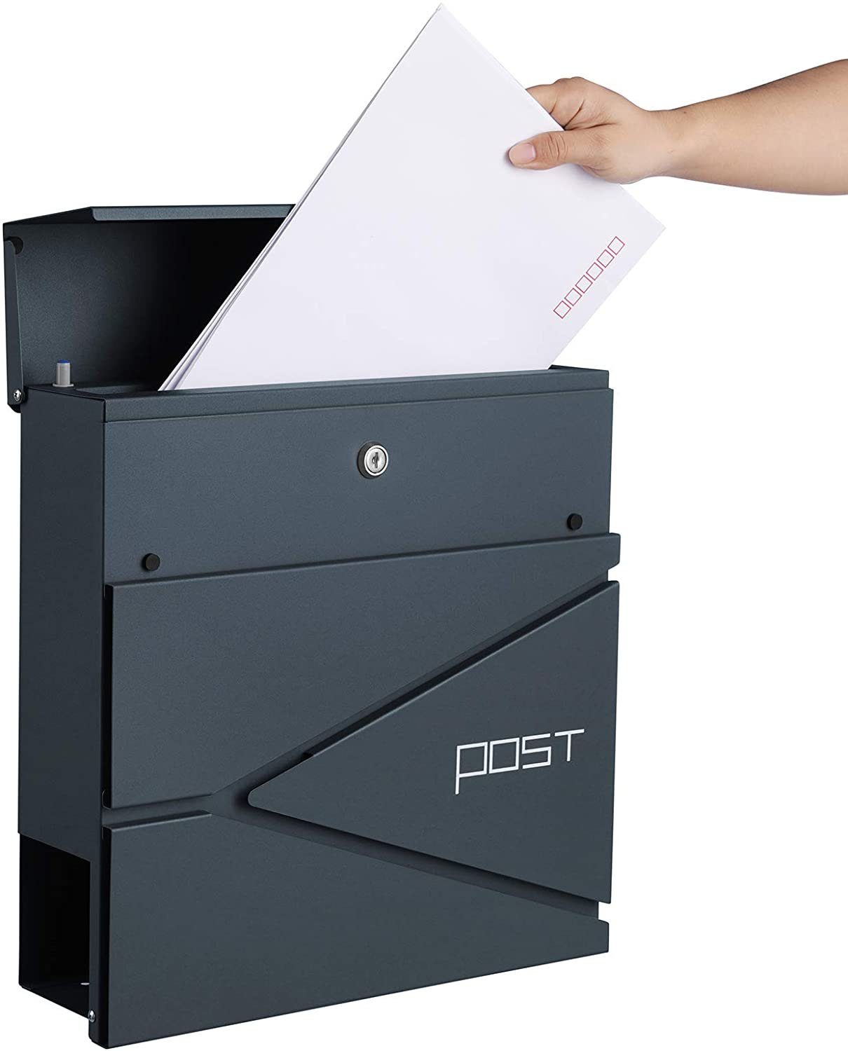 SONGMICS Briefkasten Wandbriefkasten, abschließbarer, mit Zeitungsfach günstig online kaufen