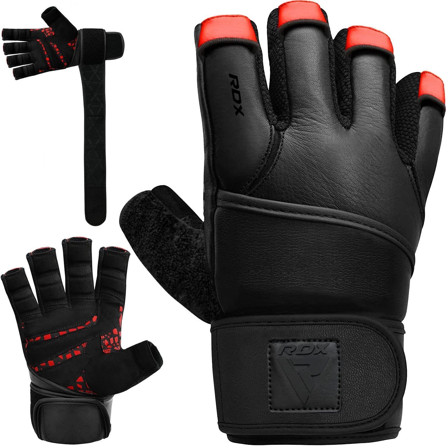 Handschuhe, Maya Gloves Handgelenkschutz RDX Fitness Fitness Leder RDX Trainingshandschuhe
