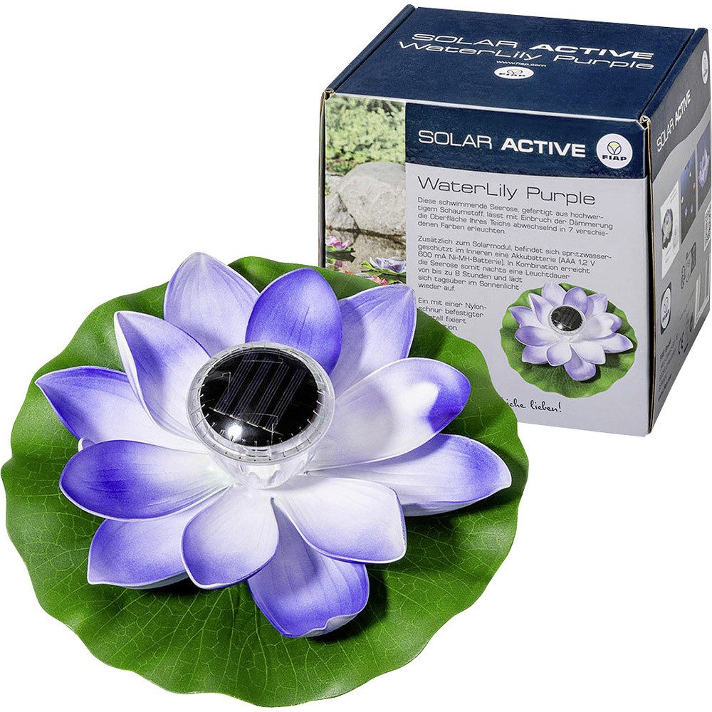 FIAP GmbH Gartenleuchte FIAP 3206-2 SOLAR ACTIVE WaterLily Purple Solar-Dekoleuchte LED LED