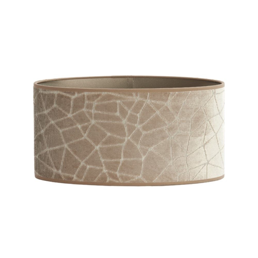 Dirk Davids Leuchten GmbH Lampenschirm Lampenschirm Oval Textil Samt-Optik in Beige Taupe 38-38-19cm