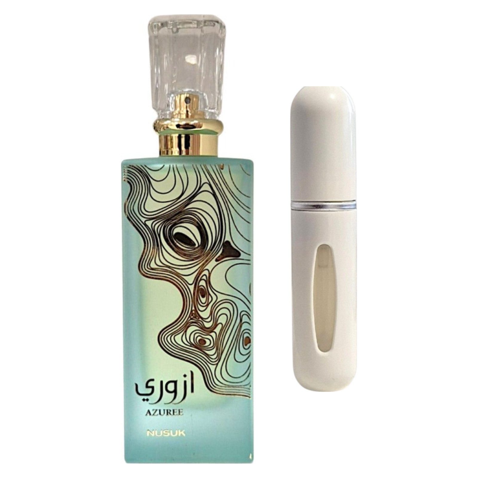 Nusuk Duft-Set Azuree EDP – Orientalisch Würzig + Parfümzerstäuber (leer)