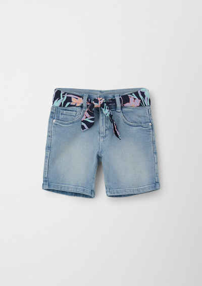 s.Oliver Bermudas Jeans-Bermuda / Loose Fit / Super High Rise / Wide Leg / Bindegürtel Waschung