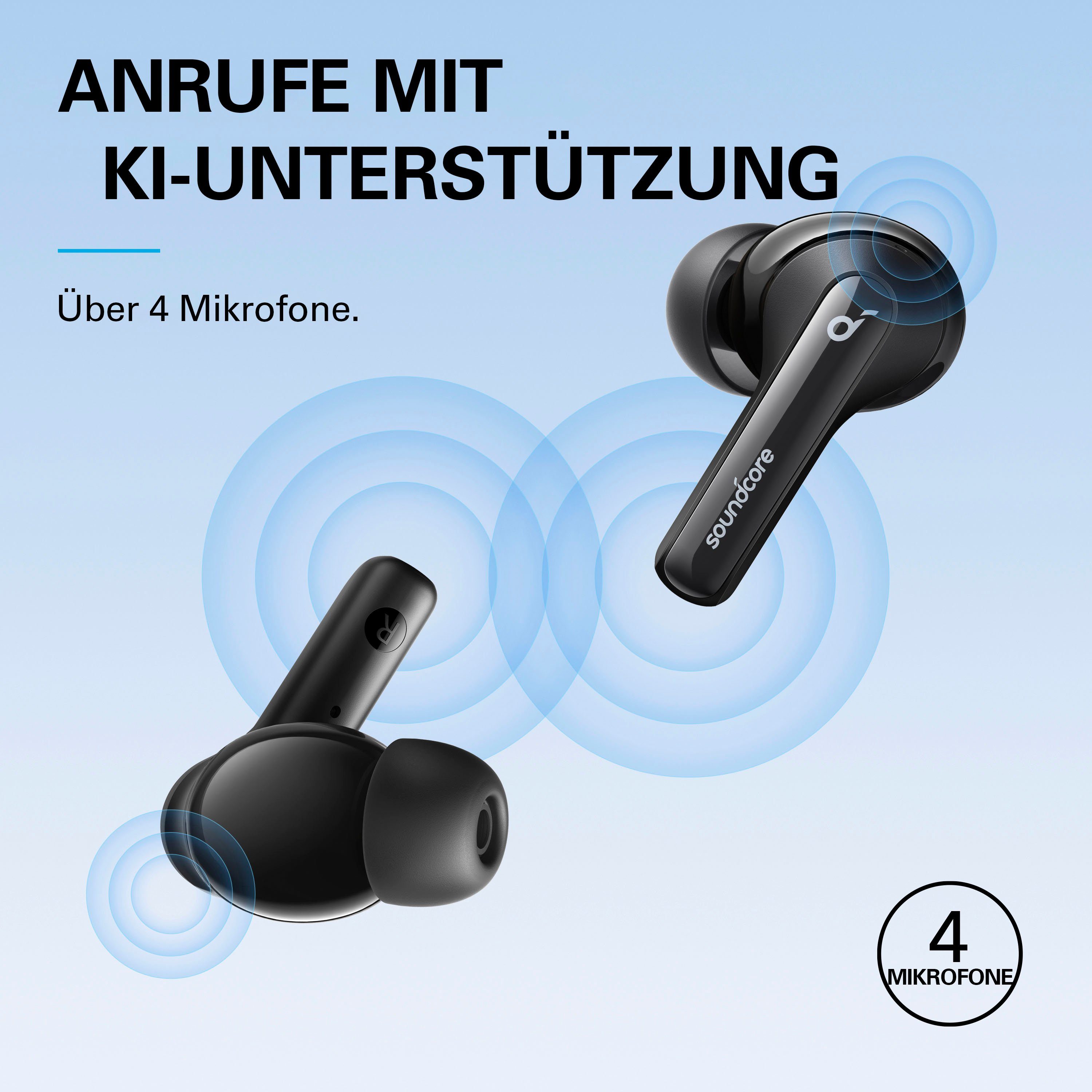 Anker SOUNDCORE Bluetooth, Cancelling Noise 3i Headset (ANC), Note Transparenzmodus, Freisprechfunktion, (Active Black HFP) Rauschunterdrückung