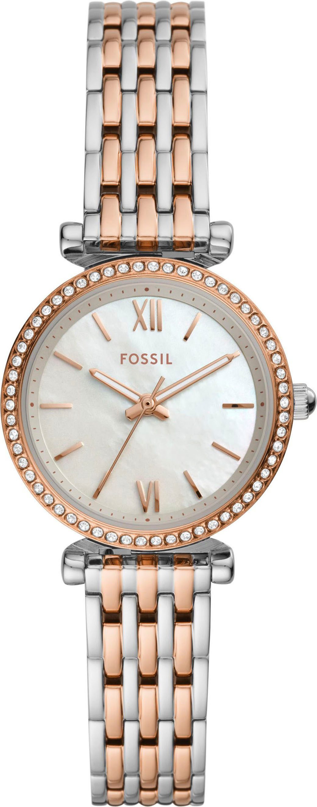 Fossil Quarzuhr CARLIE ES4649, Armbanduhr, Damenuhr, Edelstahlarmband, anal günstig online kaufen