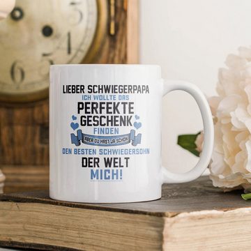 22Feels Tasse Schwiegerpapa Geschenk v. Schwiegersohn Schwiegervater Vater der Braut, Keramik, Made in Germany, Spülmaschinenfest