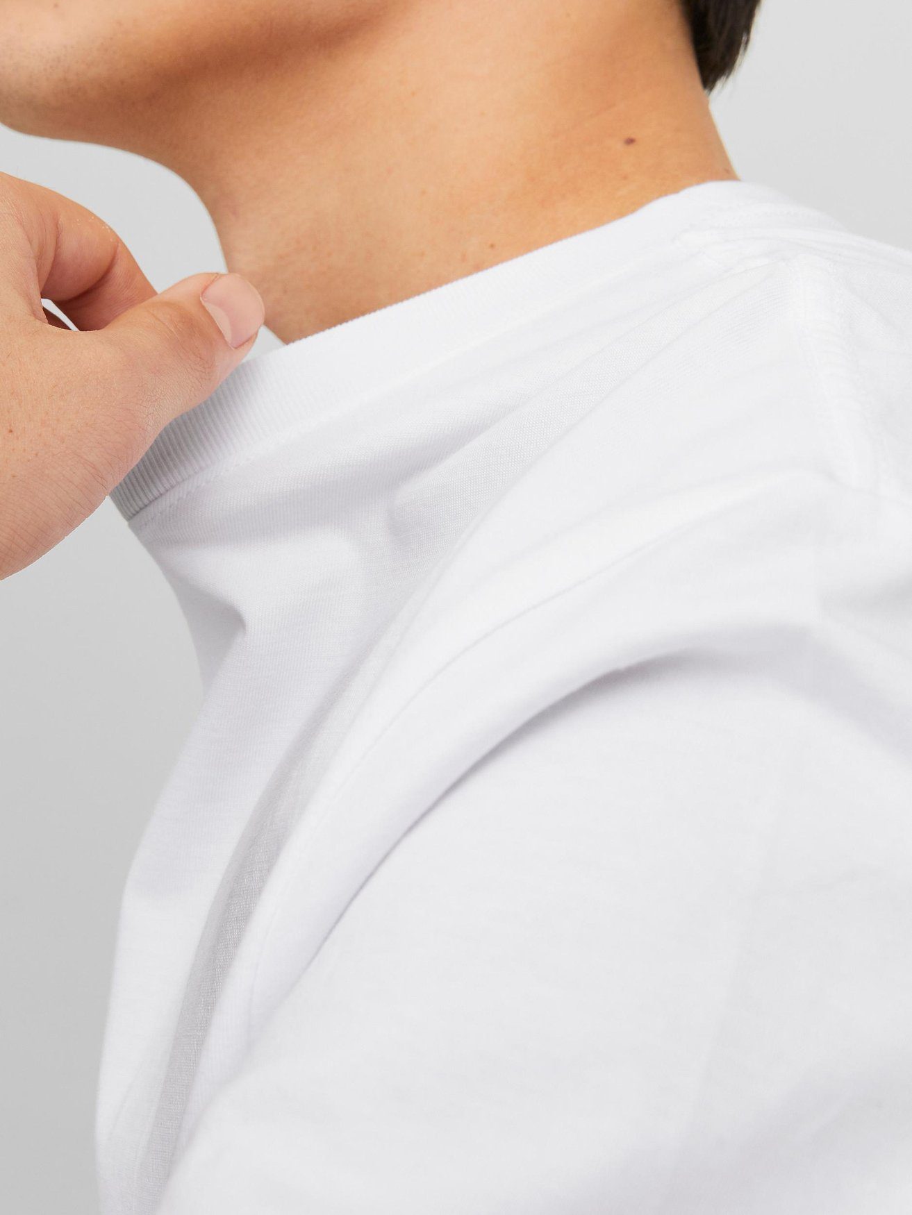 Jack & Jones T-Shirt Weiß-Beige 2-er JORVESTERBRO 6114 Logo Kurzarm (2-tlg) in Shirt Set T-Shirt