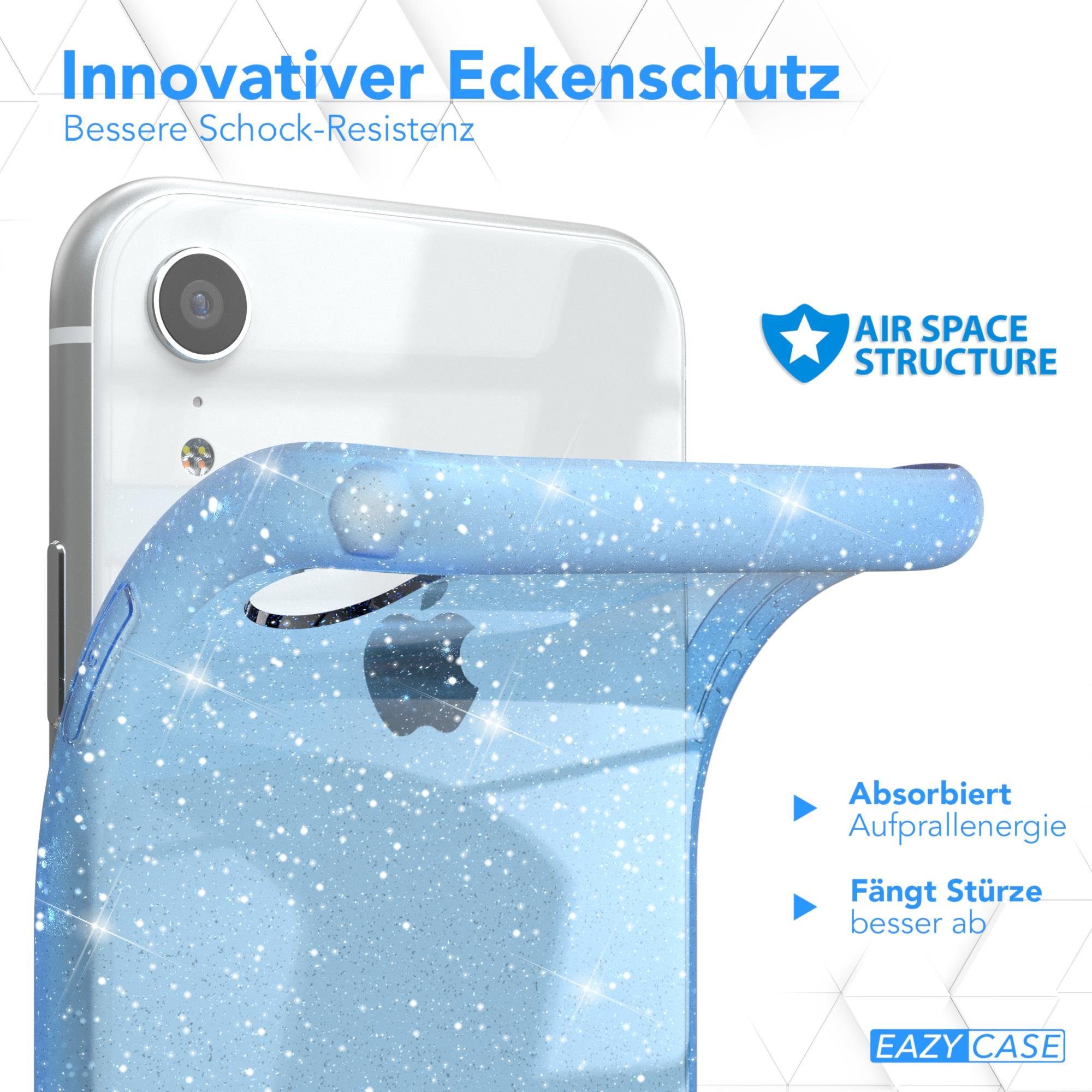 EAZY CASE Handyhülle Glitter Case für Apple iPhone XR 6,1 Zoll, Silikonhülle Etui Silikon Schutzhülle Glitzereffekt Phone Case Blau