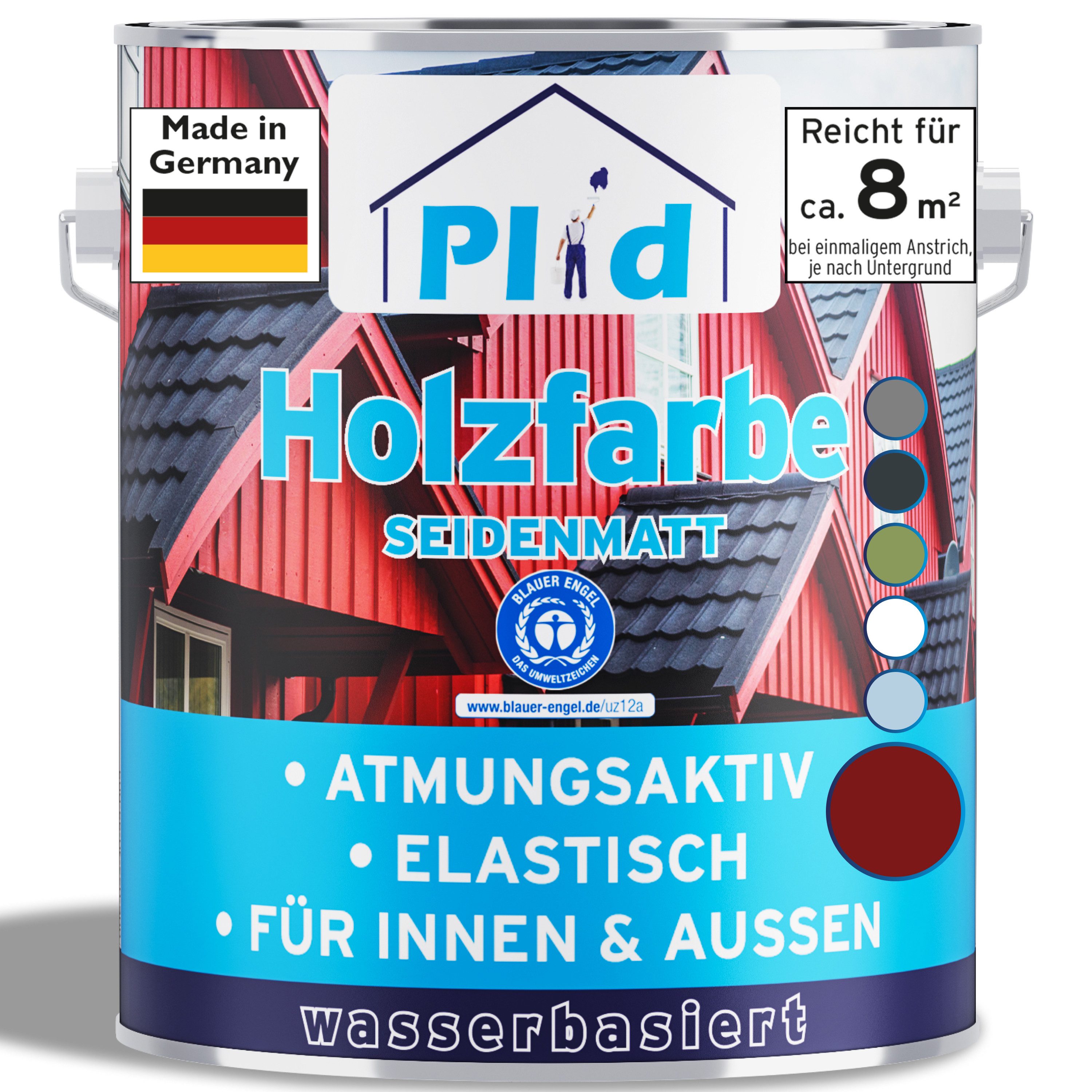 plid Holzlack Premium Holzfarbe Holzlack Farbe für Holz Pinsel, Schnelltrocknend, verarbeitungsfertig