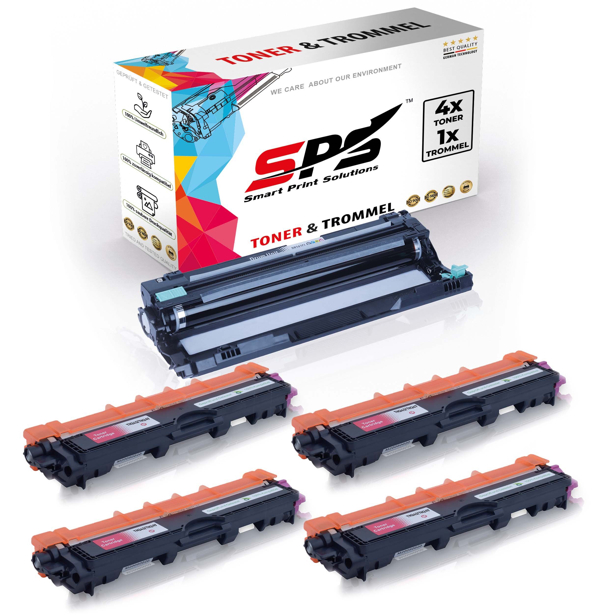 SPS Tonerkartusche Kompatibel für Brother MFC-L3750CDW DR-243CL TN-24, (5er Pack)