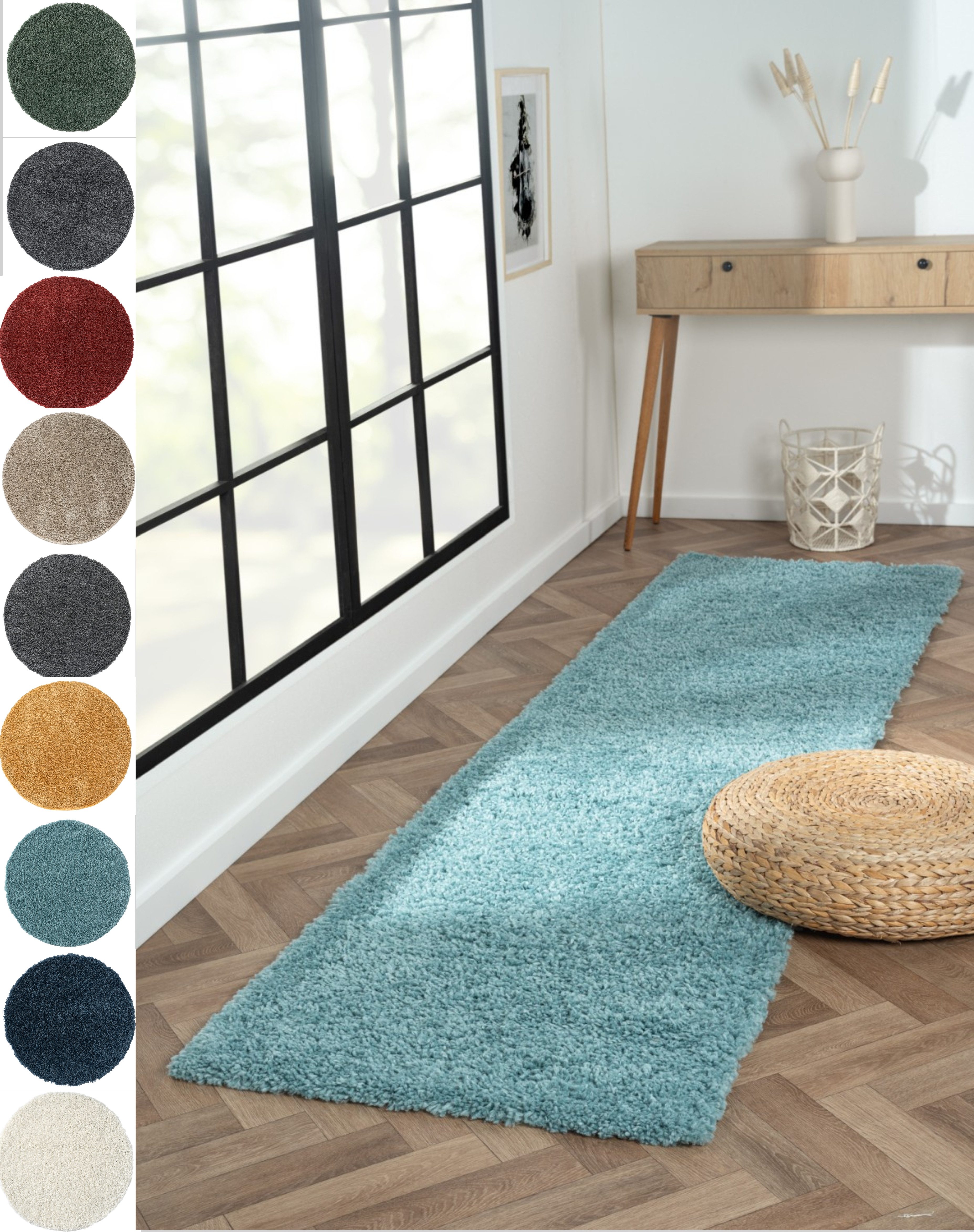 Myflair Möbel & Accessoires Hochflor-Läufer My Shaggy, rechteckig, Höhe: 37 mm, Shaggy, Uni Farben, leicht glänzend, Microfaser, extra flauschig