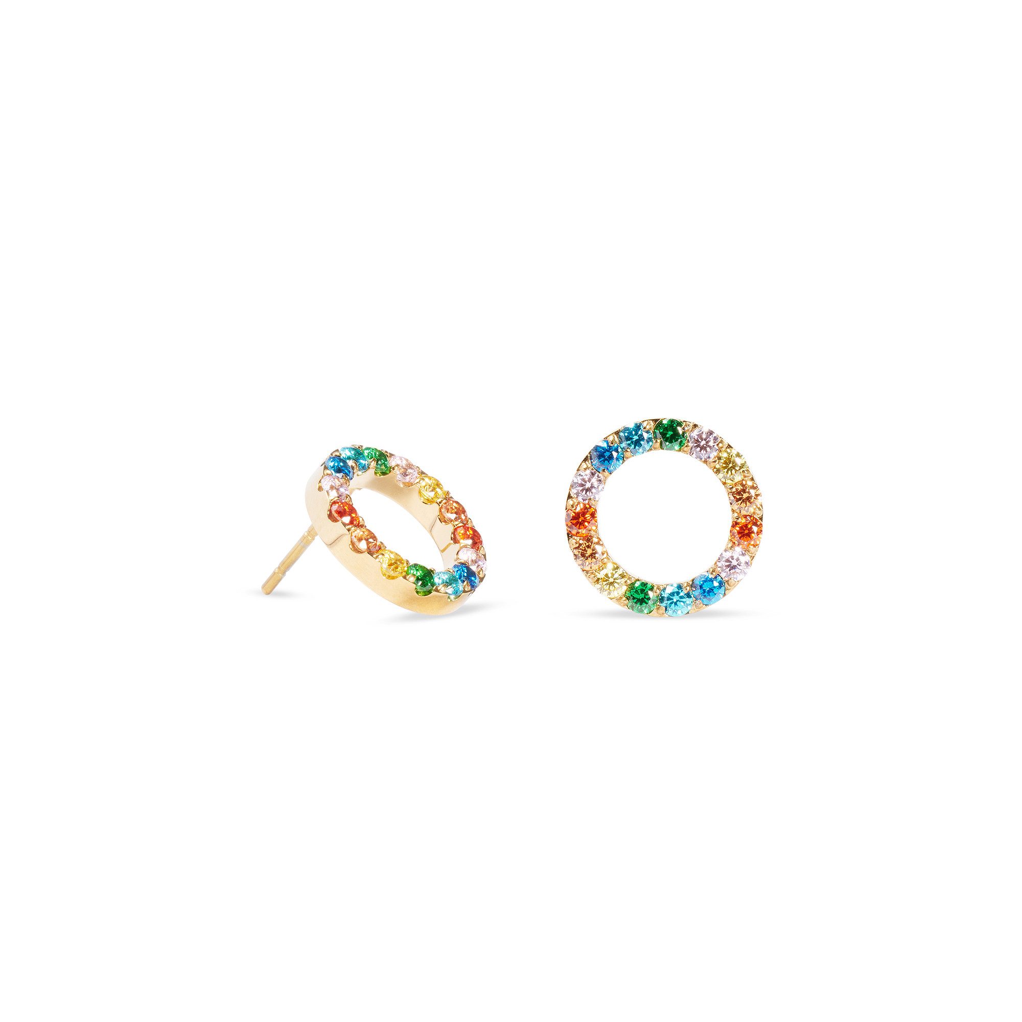 COEUR DE LION Paar Ohrstecker Schmuck Geschenk Edelstahl Ohrringe Sparkling Circle Würfelkette, mit Zirkonia (synth)