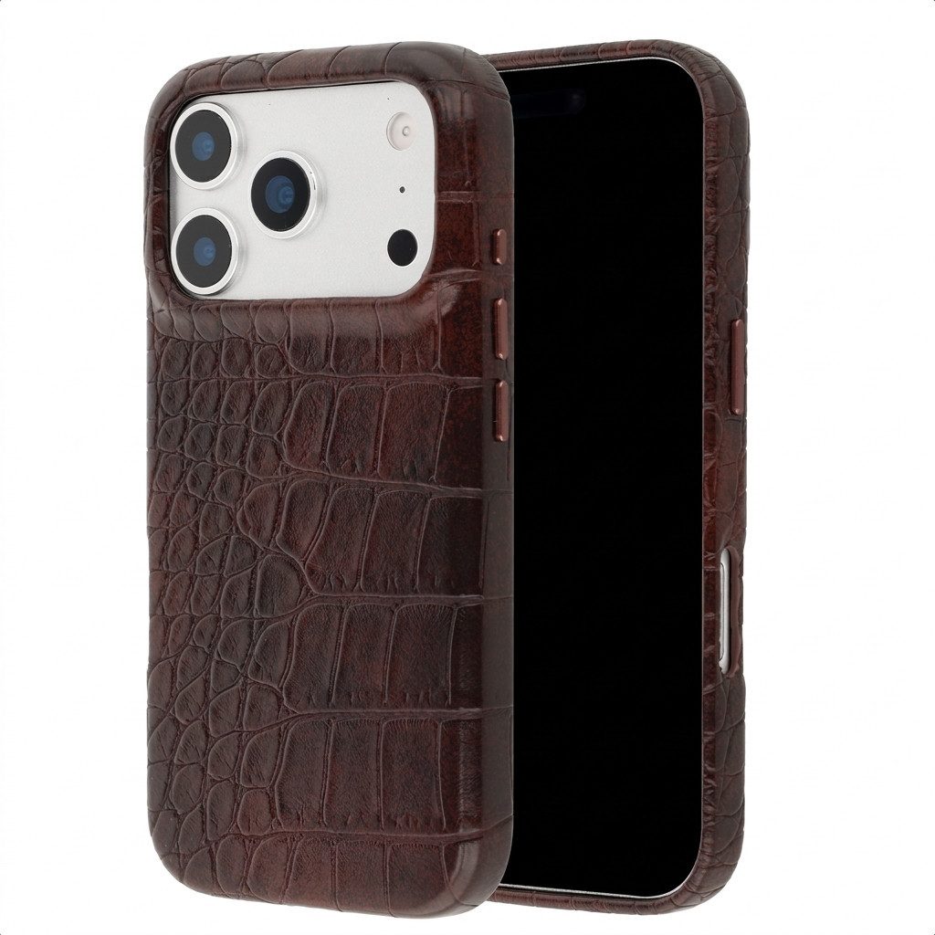 Selencia Backcover Selencia Croco Backcover mit MagSafe Apple iPhone 17 Pro - Choco Brown