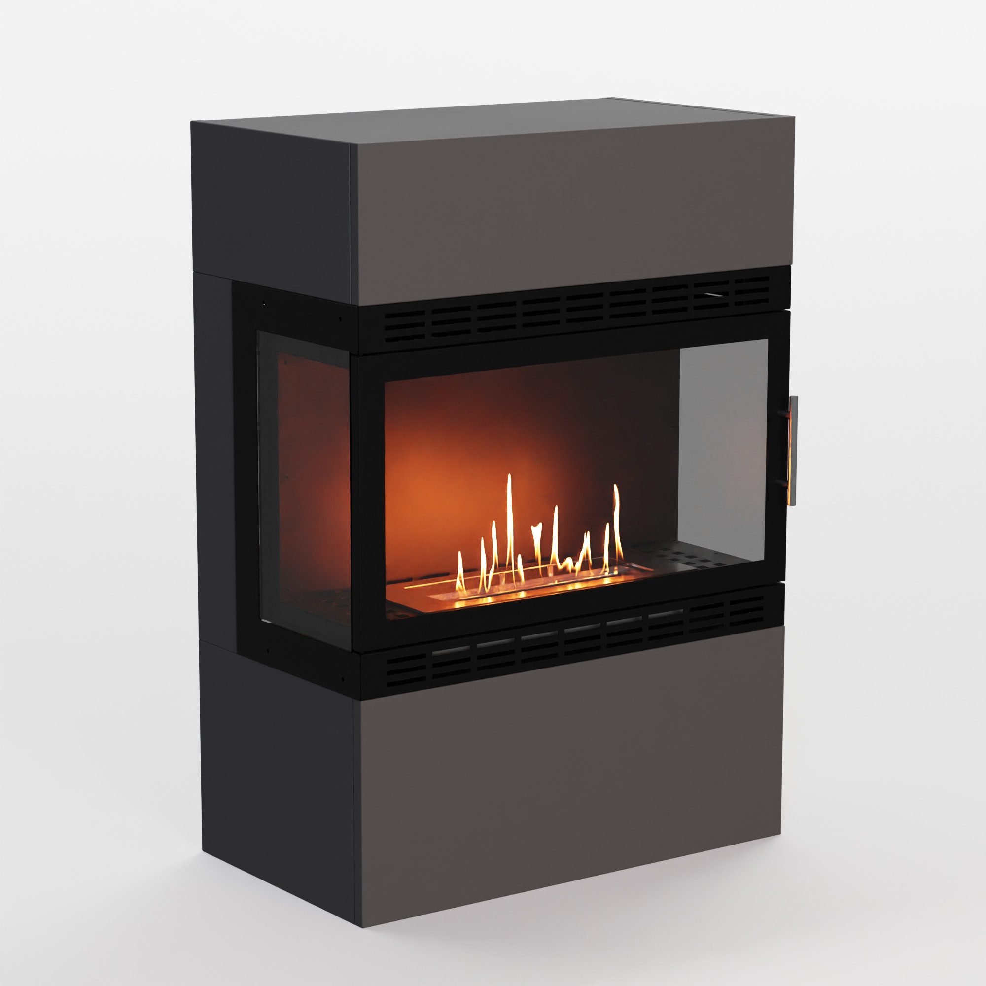 GLOW FIRE Echtfeuer-Dekokamin Lillesand XL Vision Ethanol Kamin, Bioethanol Kamin mit 3h Brenndauer, Heizleistung bis 2KW
