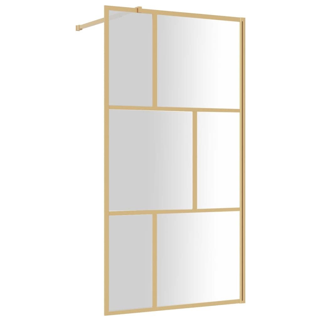 vidaXL Duschwand Duschwand für Begehbare Dusche ESG Klarglas Golden 100x195cm