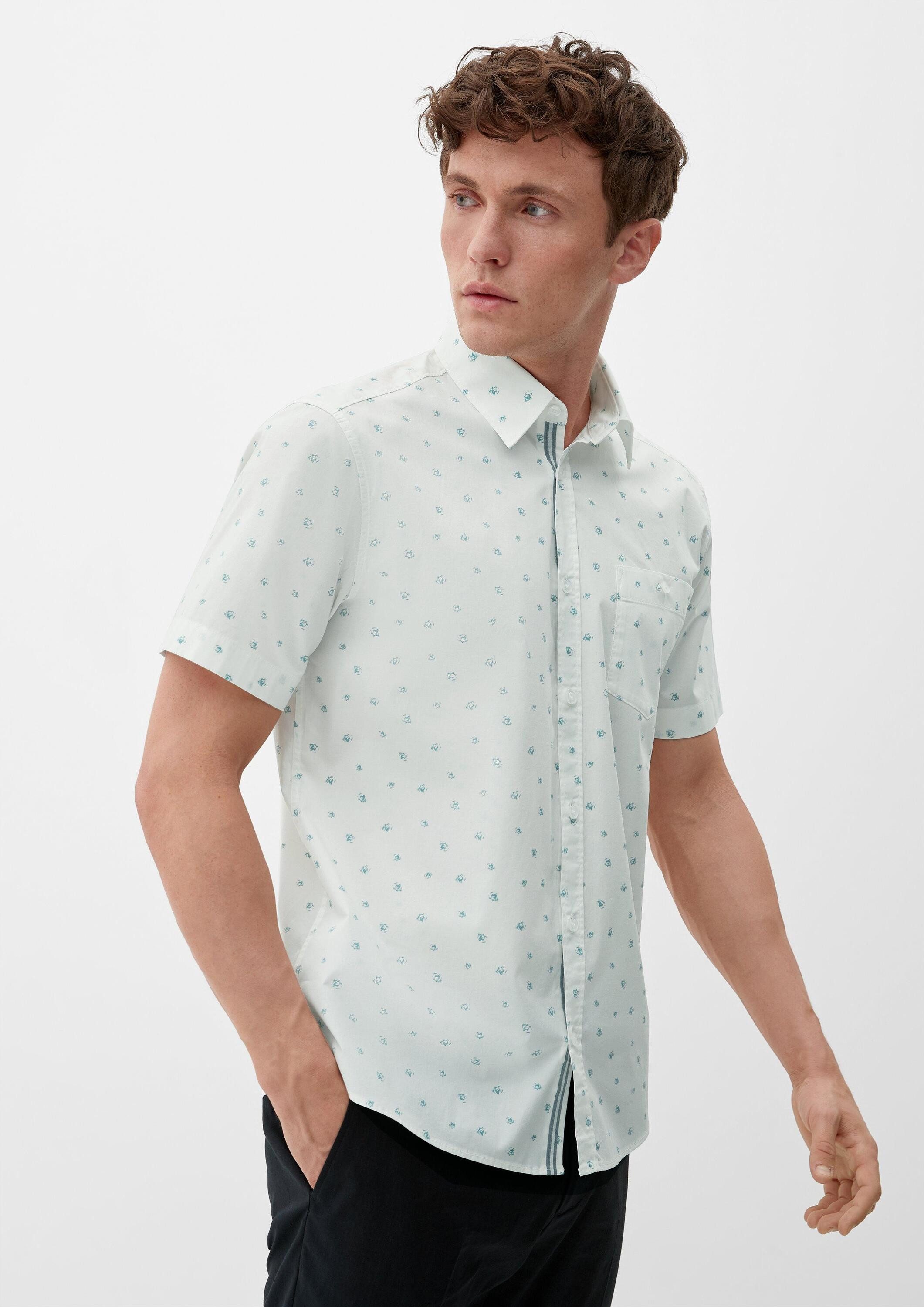 s.Oliver Kurzarmhemd Hemd Kurzarmhemd mit Allover-Print