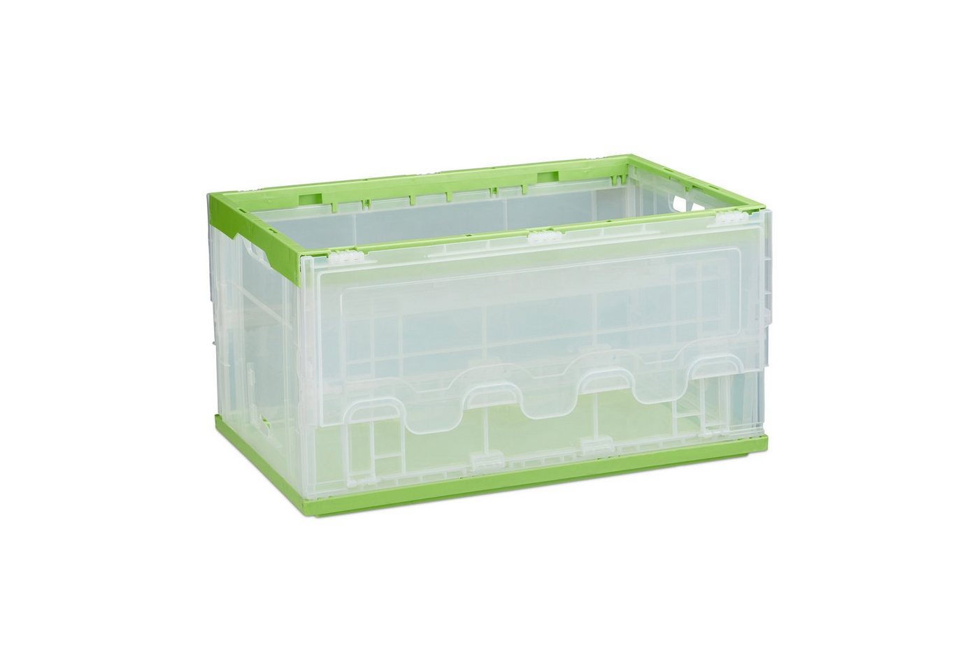 Thumbnail - relaxdays Klappbox 8 x Transparente Transportbox mit Deckel