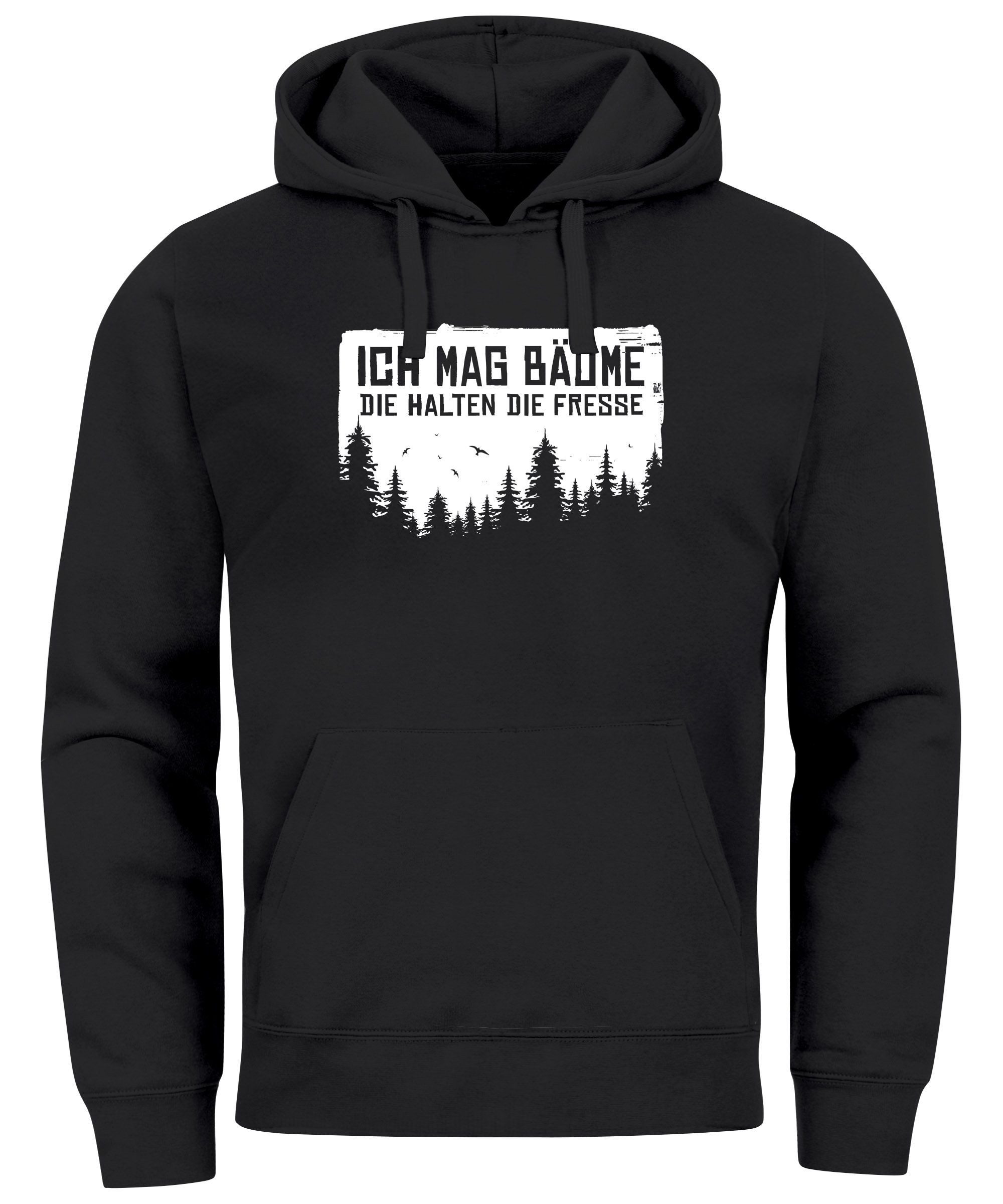 MoonWorks Hoodie Hoodie Herren Bedruckt mit Spruch lustig Ich mag Bäume Sar günstig online kaufen