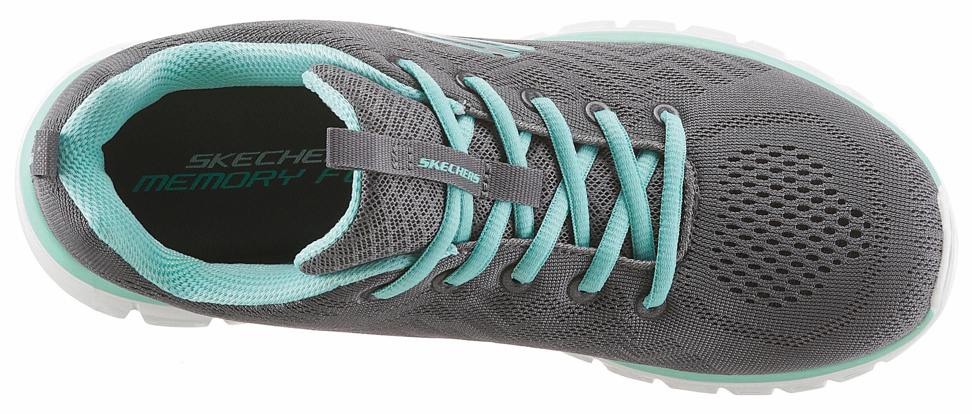 mit durch Connected Foam grau-mint Skechers Graceful Get - Dämpfung Sneaker Memory