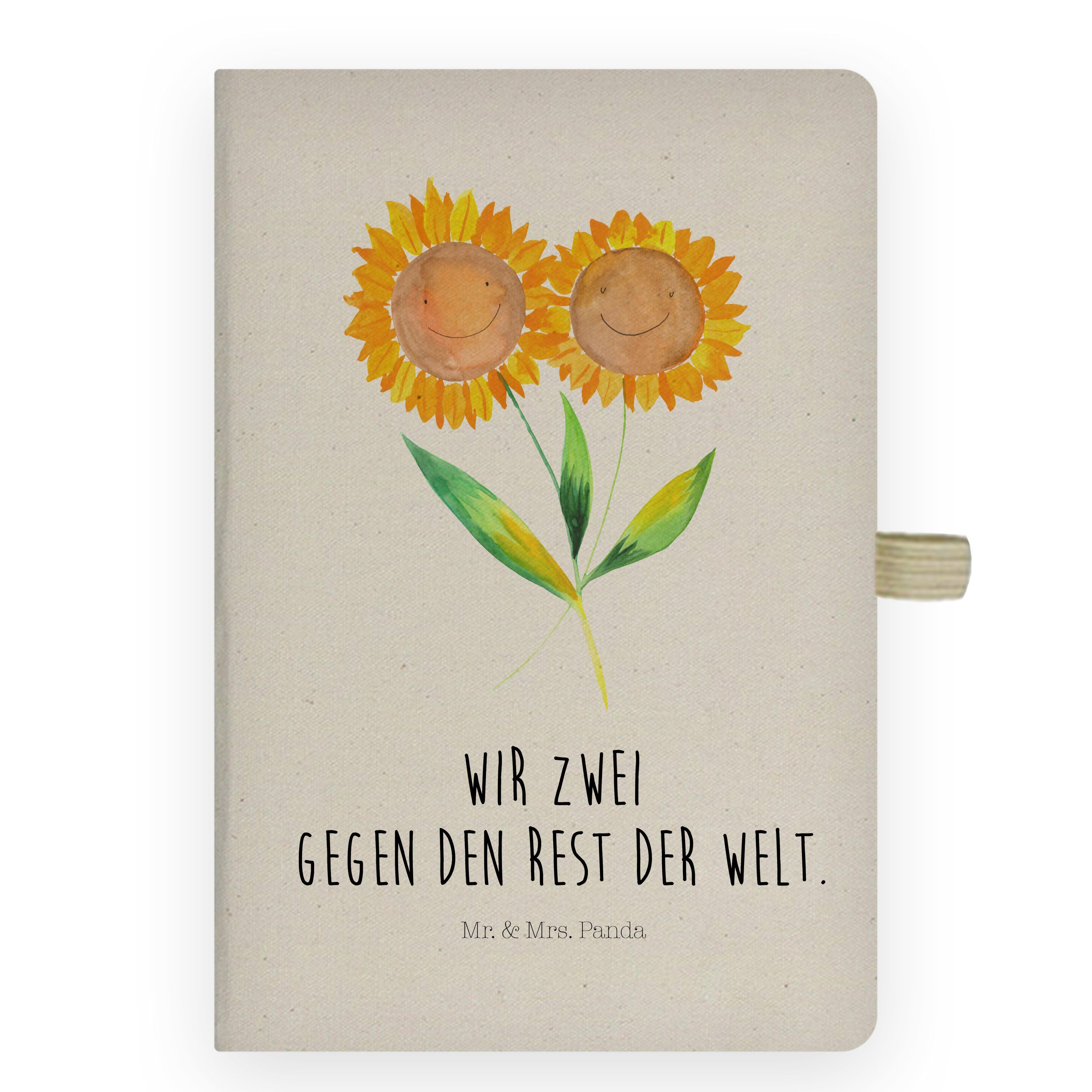 Mr. & Mrs. Panda Notizbuch Sonnenblume - Transparent - Geschenk, Blumen, Pflanzen, Notizen, Eint Mr. & Mrs. Panda