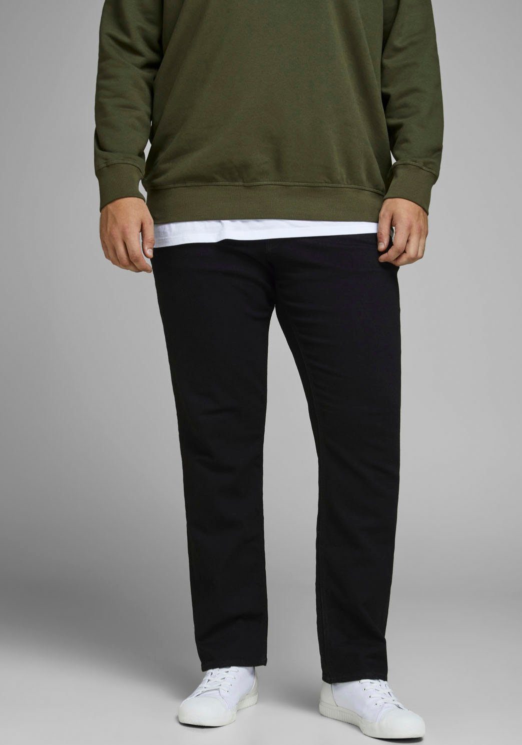 Jack&Jones Stretch-Jeans „Tim“, körpernah Farbe schwarz Größe: 46/34 günstig online kaufen