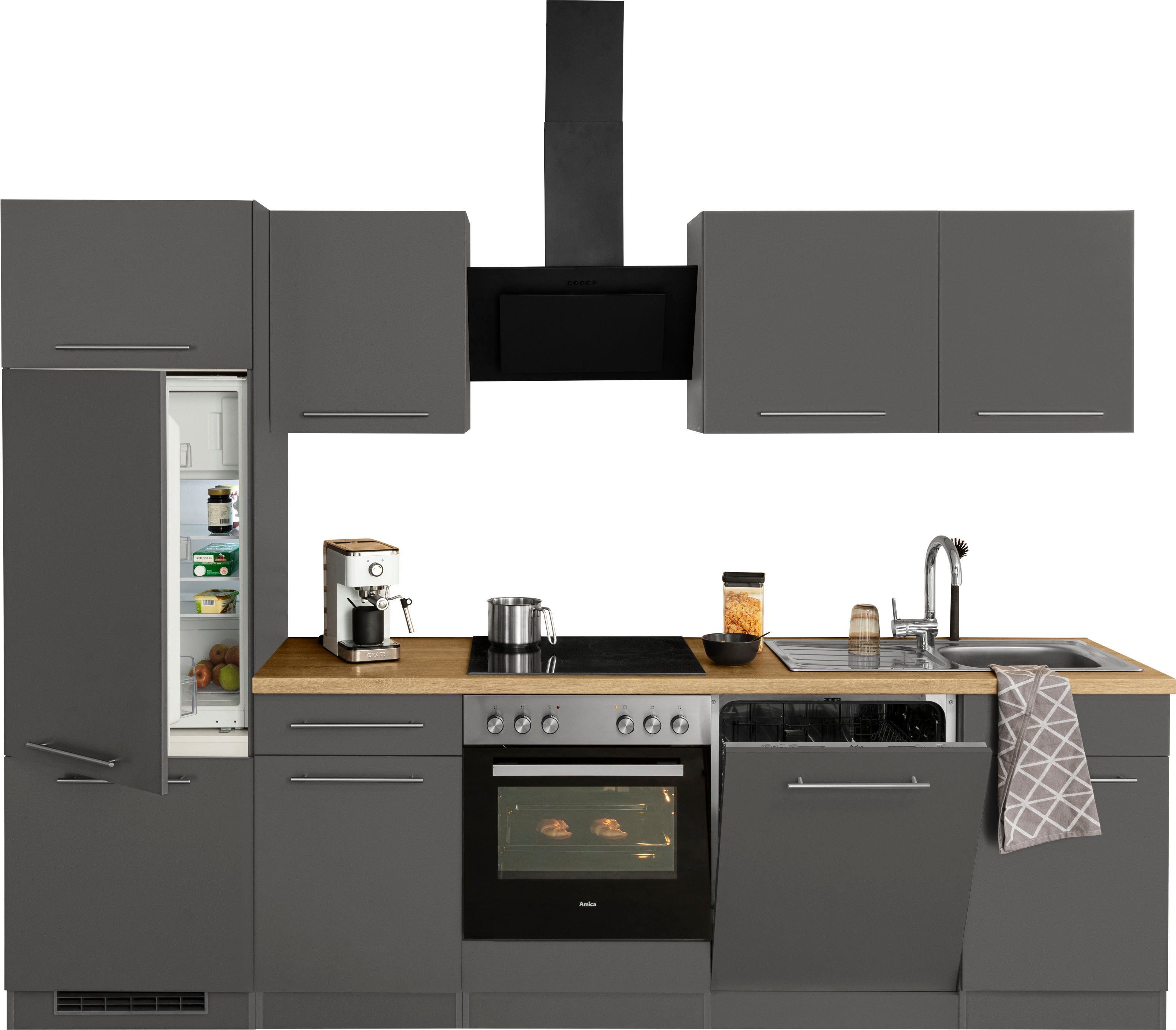 wiho Küchen Küchenzeile Unna, ohne E-Geräte, Breite 280 cm
