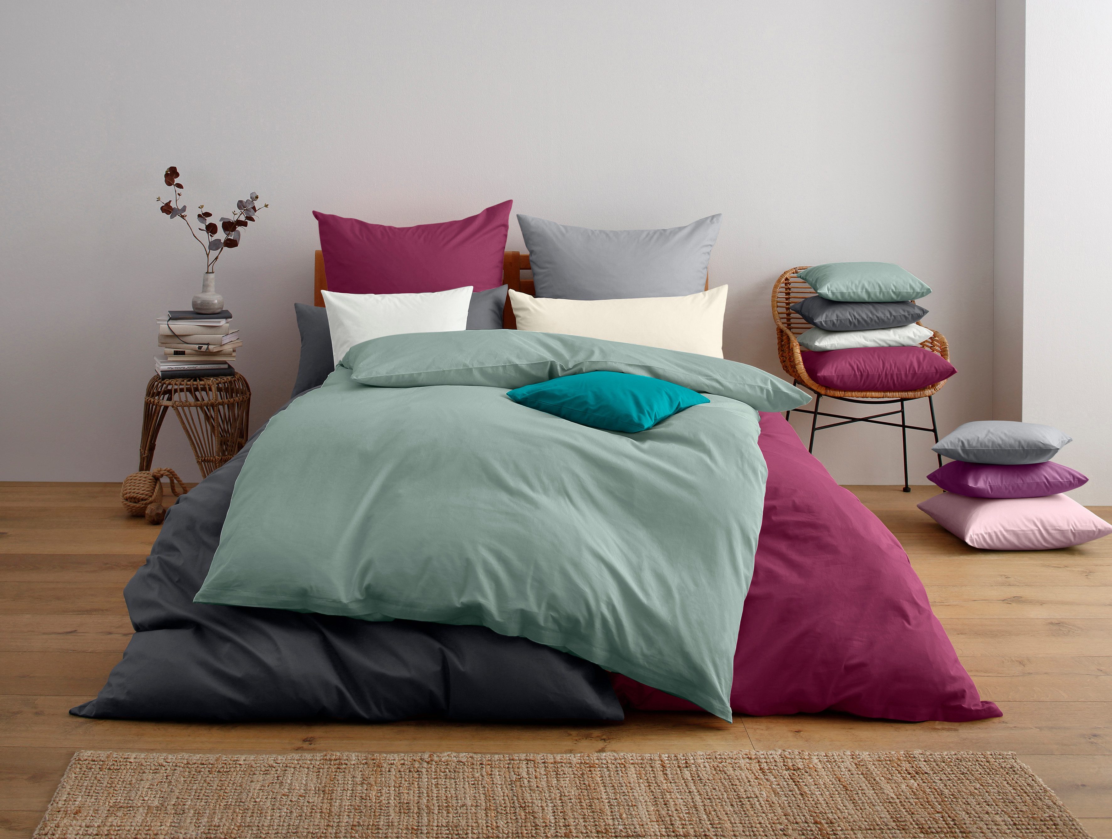 Home affaire Bettwäsche Luisa, Renforcé, 2 teilig, NEUHEIT: 100% Baumwolle, günstig online kaufen