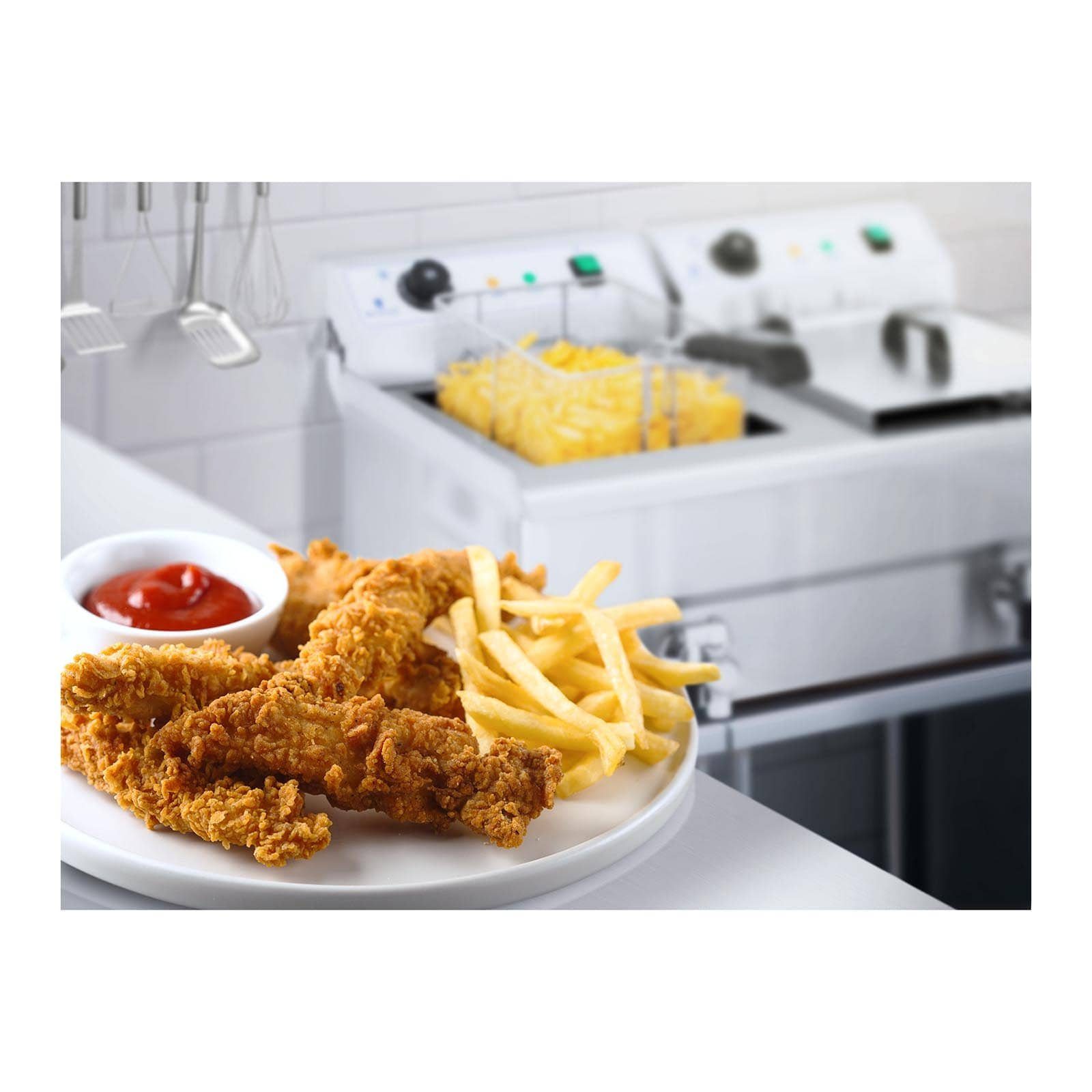 Catering - Doppel Elektro-Fritteuse Liter x mit Fritteuse 16 2 Royal Ablasshahn