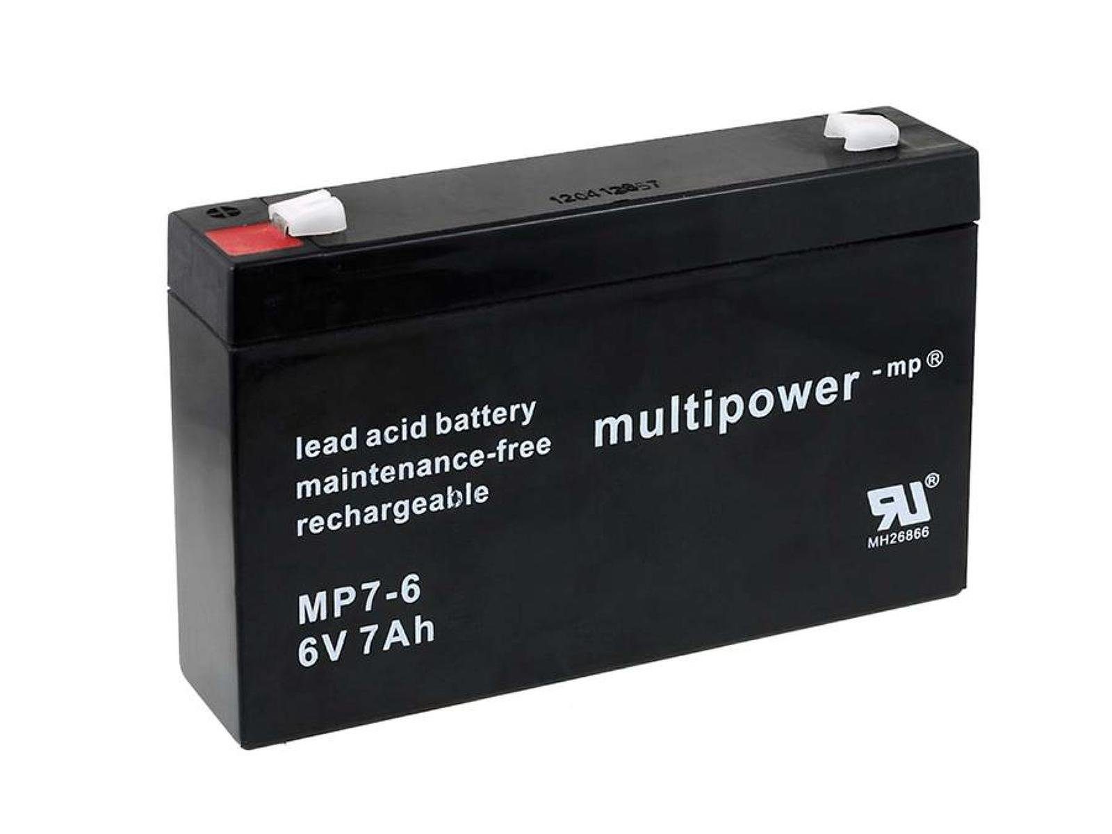 Powery Powery Bleiakku (multipower) MP7-6 ersetzt Panasonic LC-R067R2P Bleiakkus 7000 mAh (6 V)