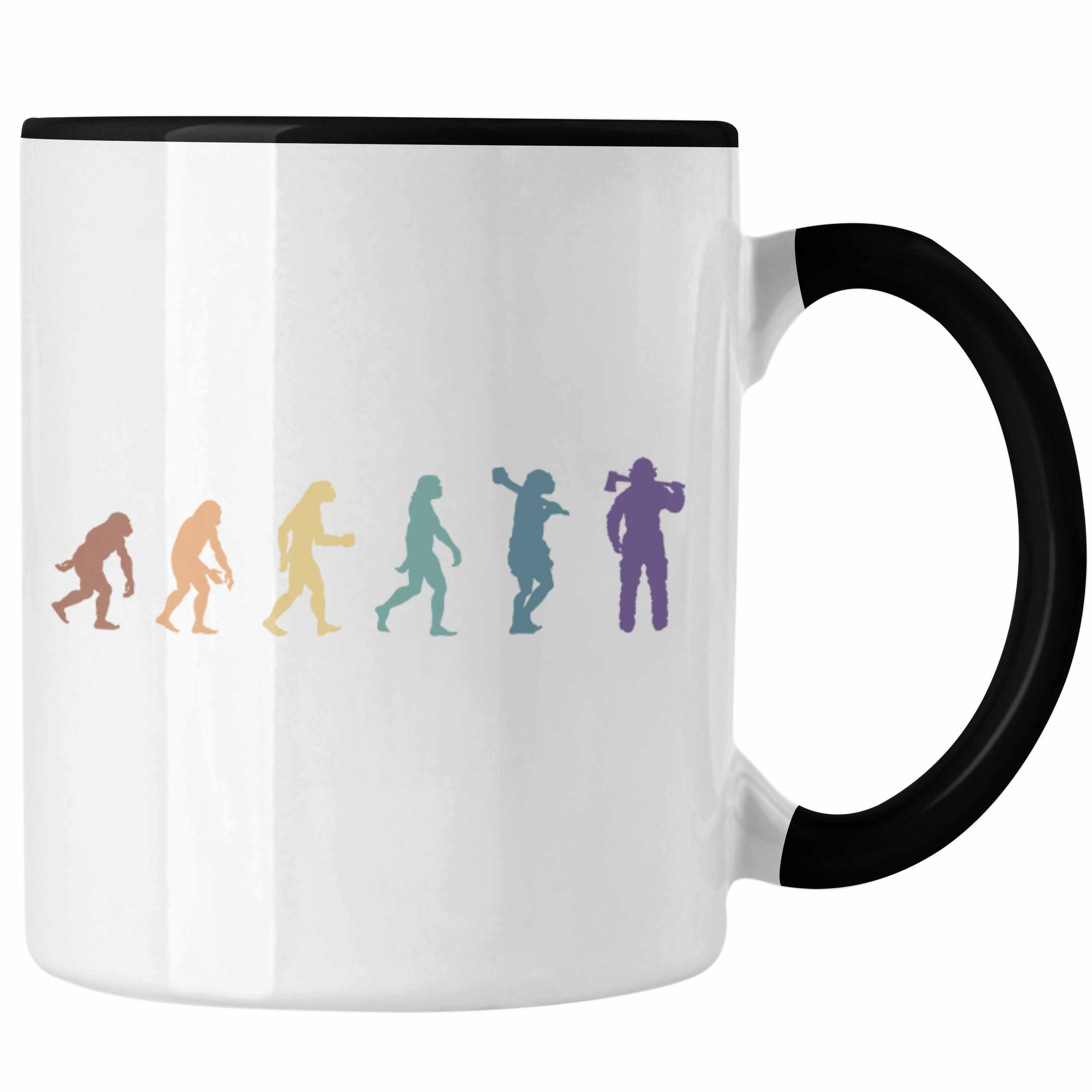 Spruch Grafik Feuerwehr Männer Geburtstag Tasse Schwarz Tasse Geschenk Trendation - für Trendation Evolution Feuerwehrmann