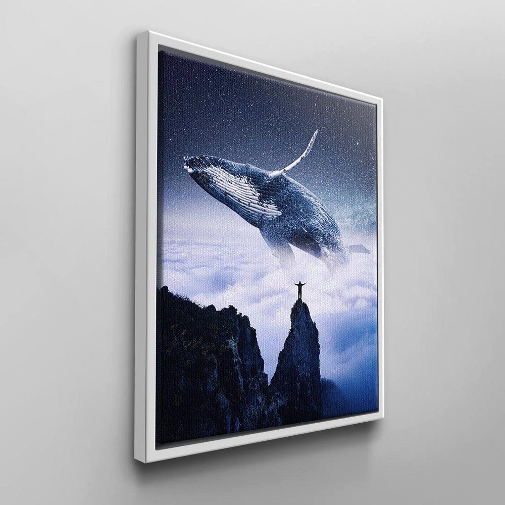 Leinwandbild, Wal im Wandbild weißer Modernes DOTCOMCANVAS® Rahmen Himmelszelt von