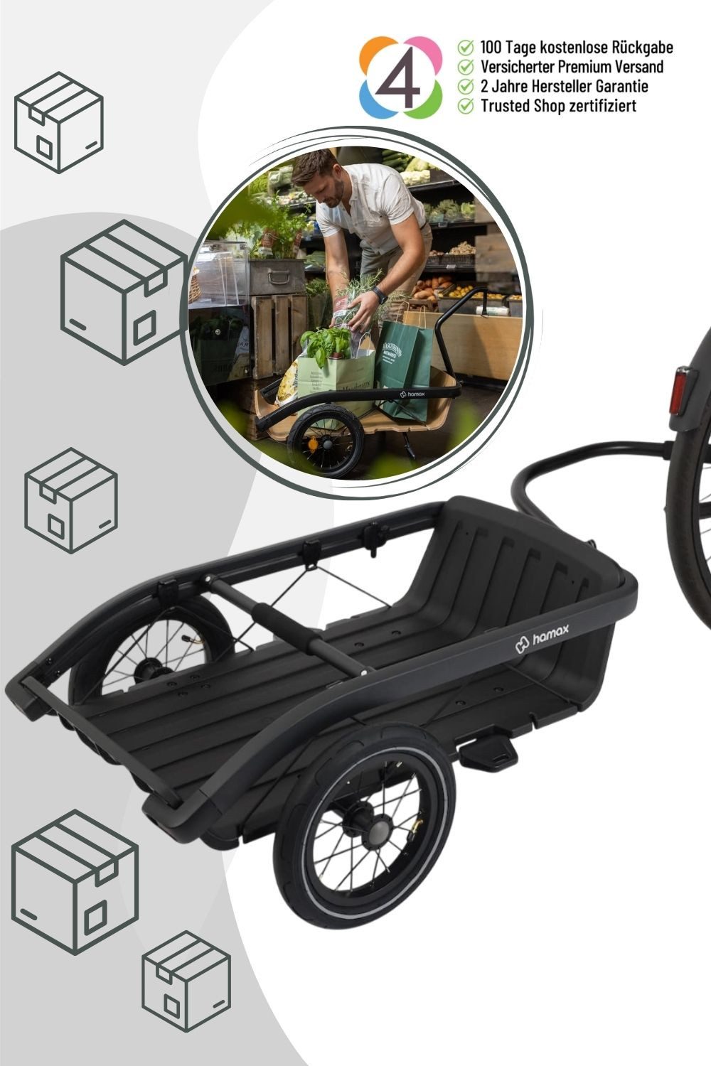 Hamax Fahrradlastenanhänger Venture Cargo / Transport-Anhänger