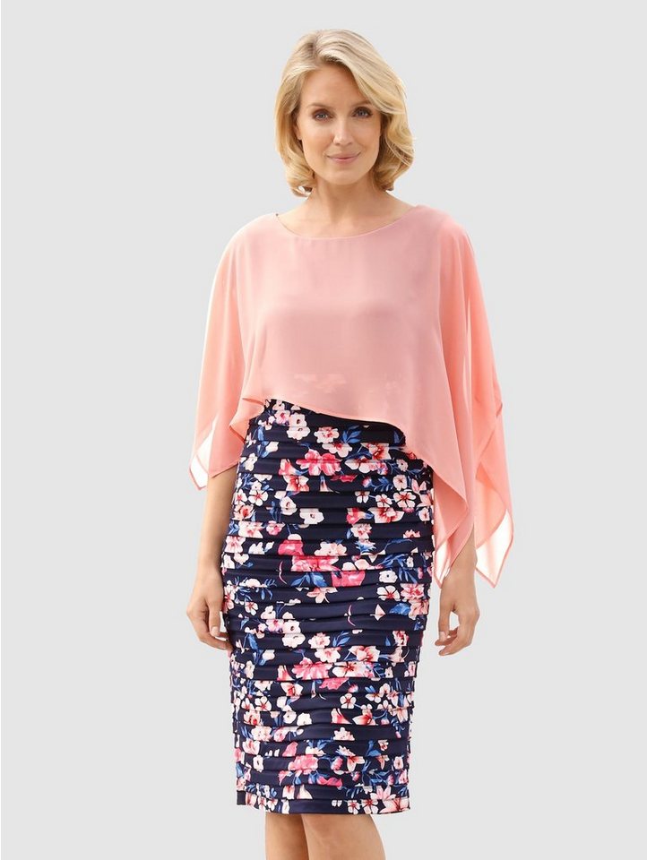 Paola Kleid mit schönen Blumendruck in orange