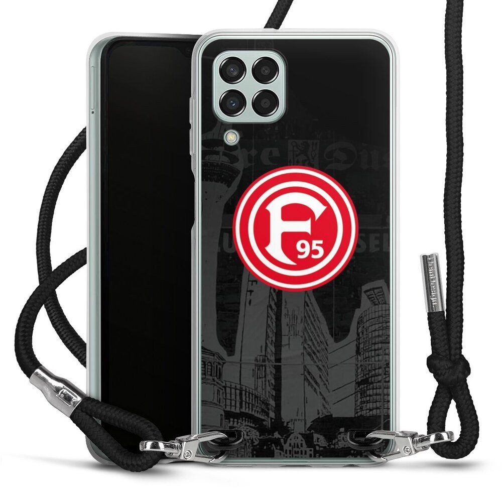 DeinDesign Handyhülle Fortuna Düsseldorf Offizielles Lizenzprodukt Logo Fortuna Logo City, Samsung Galaxy M33 5G Handykette Hülle mit Band Case zum Umhängen