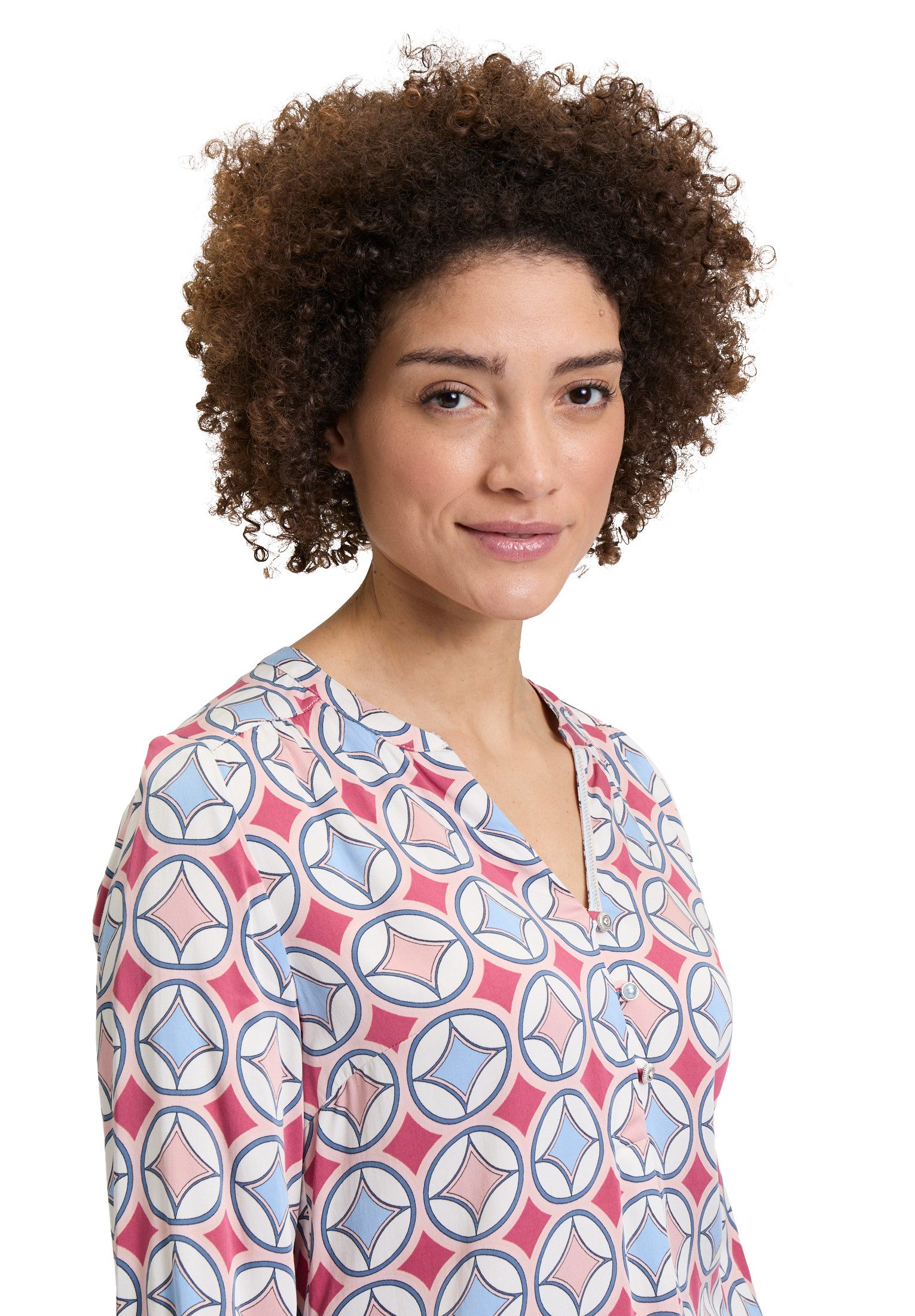 Cartoon Schlupfbluse Damen mit Knöpfen