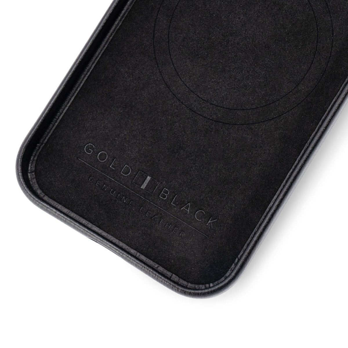 GOLDBLACK Handyhülle GOLDBLACK iPhone 15 Lederhülle Luxe schwarz mit MagSafe