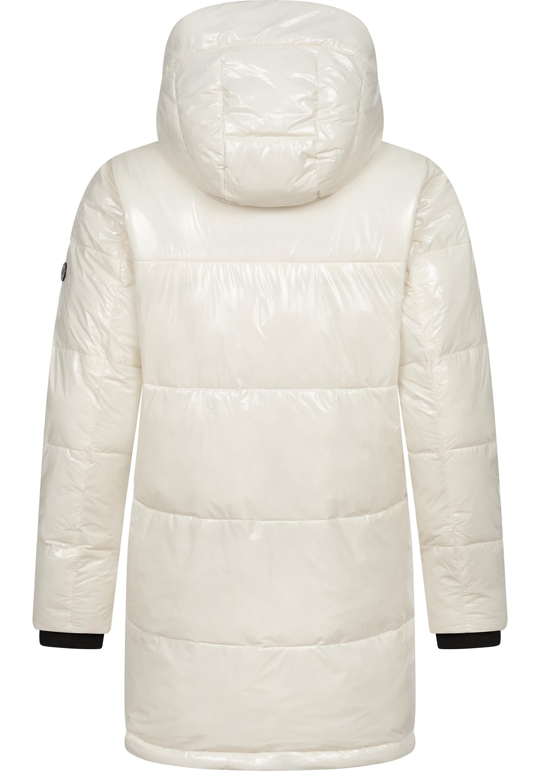 Ragwear Wintermantel Roobie Long super stylischer, gänzender Damen Steppmantel