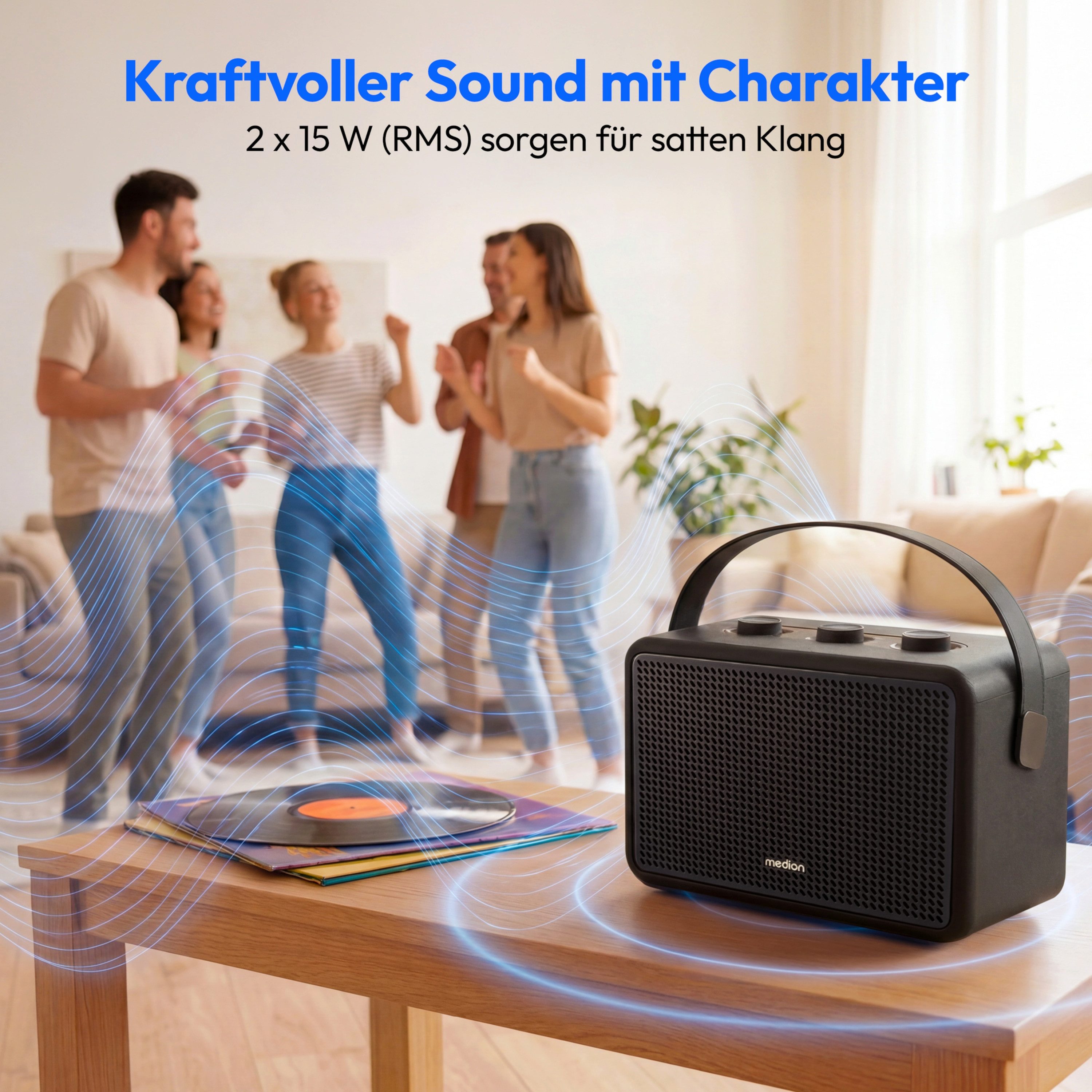 Medion® Medion Retro Bluetooth® Speaker LIFE BXO-1 (MD400008) Bluetooth-Lautsprecher (Bluetooth 5.3, 30 W)